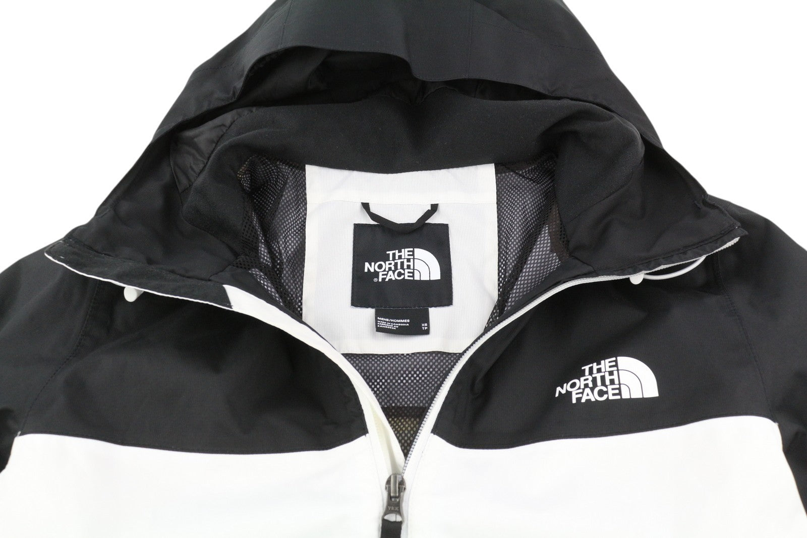 THE NORTH FACE vyriška striukė su užtrauktuku XS, juoda, su gobtuvu, lengva, sauso vėdinimo funkcija, balta 