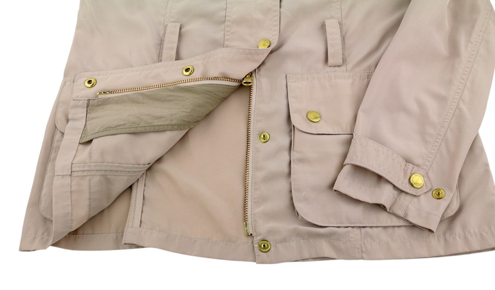 BARBOUR Bintl Broton laisvalaikio moteriška striukė su diržu, 36 dydžio, ruda, su pilnu užtrauktuku, lengva 