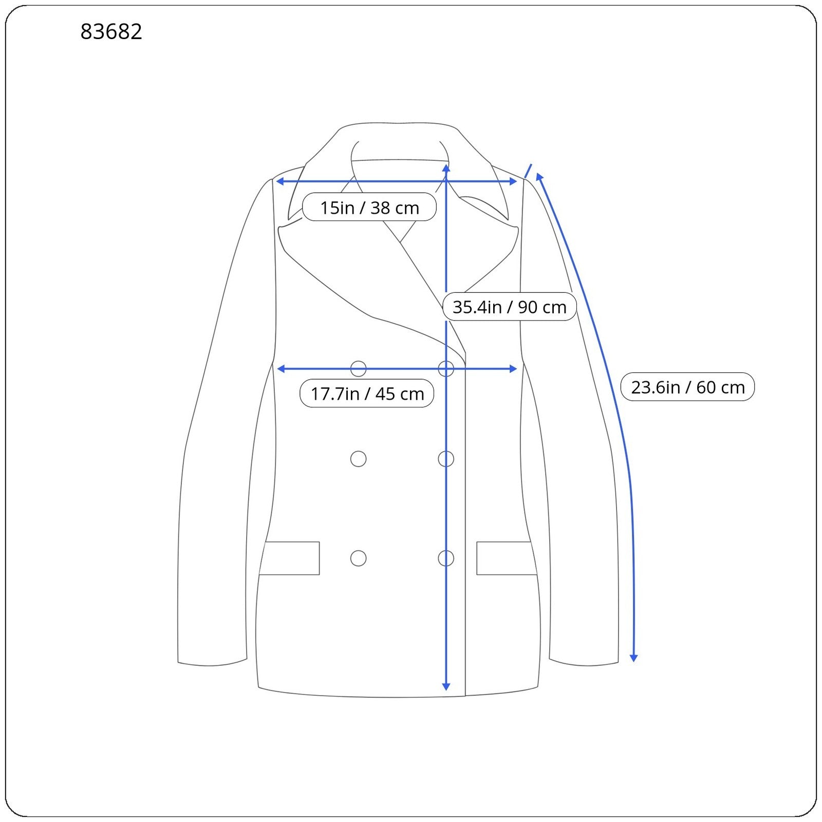 DESIGUAL moteriškas paltas su užtrauktuku, vilnos mišinio apvalia kaklo iškirpte, vidutinio ilgio, EU38 