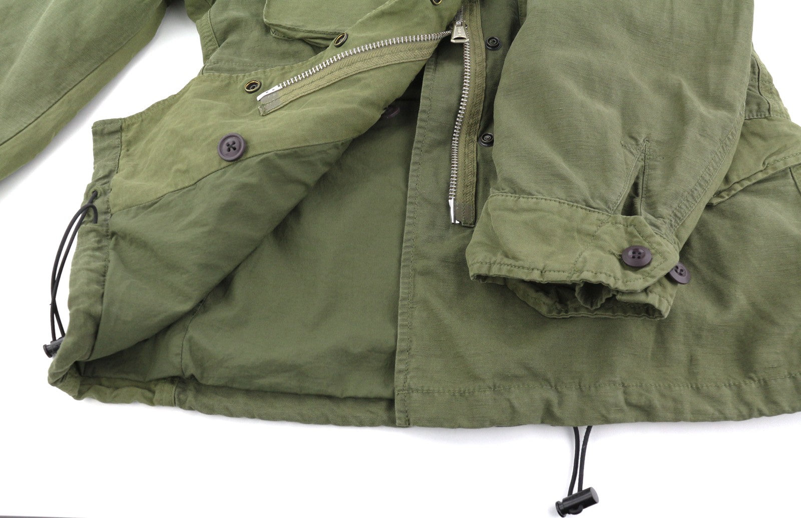 DIESEL G-Claudia moteriška striukė S, chaki spalvos, žalia, lininio audinio, su raišteliu juosmenyje. 