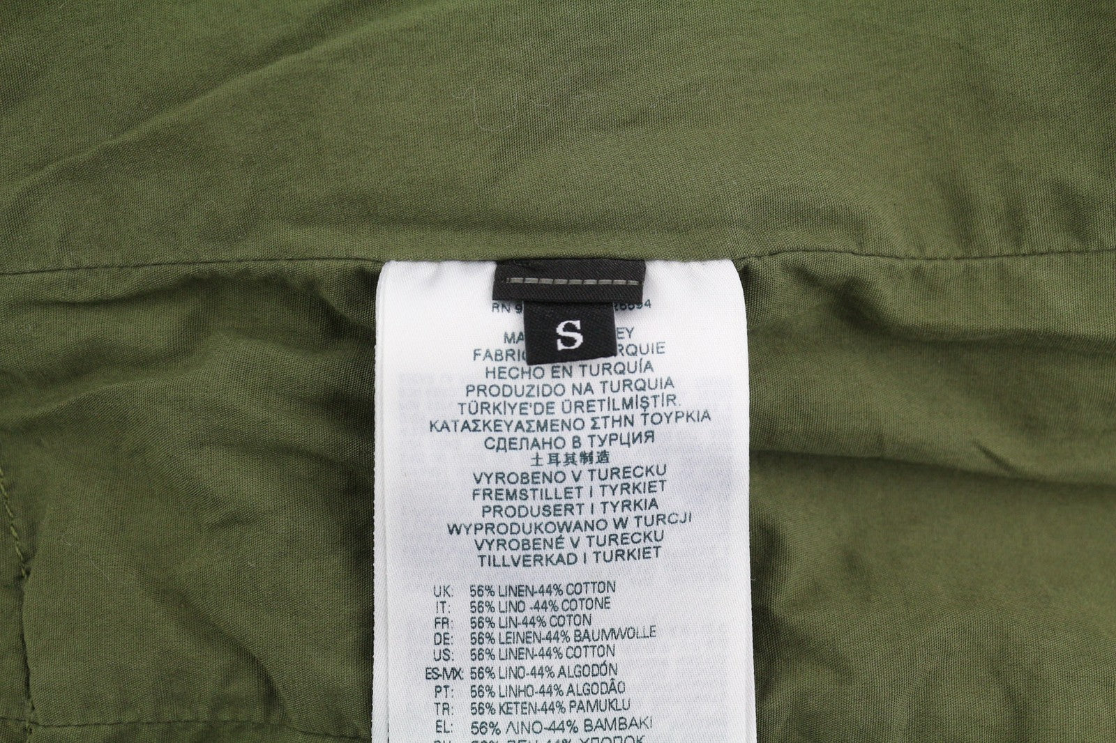 DIESEL G-Claudia moteriška striukė S, chaki spalvos, žalia, lininio audinio, su raišteliu juosmenyje. 