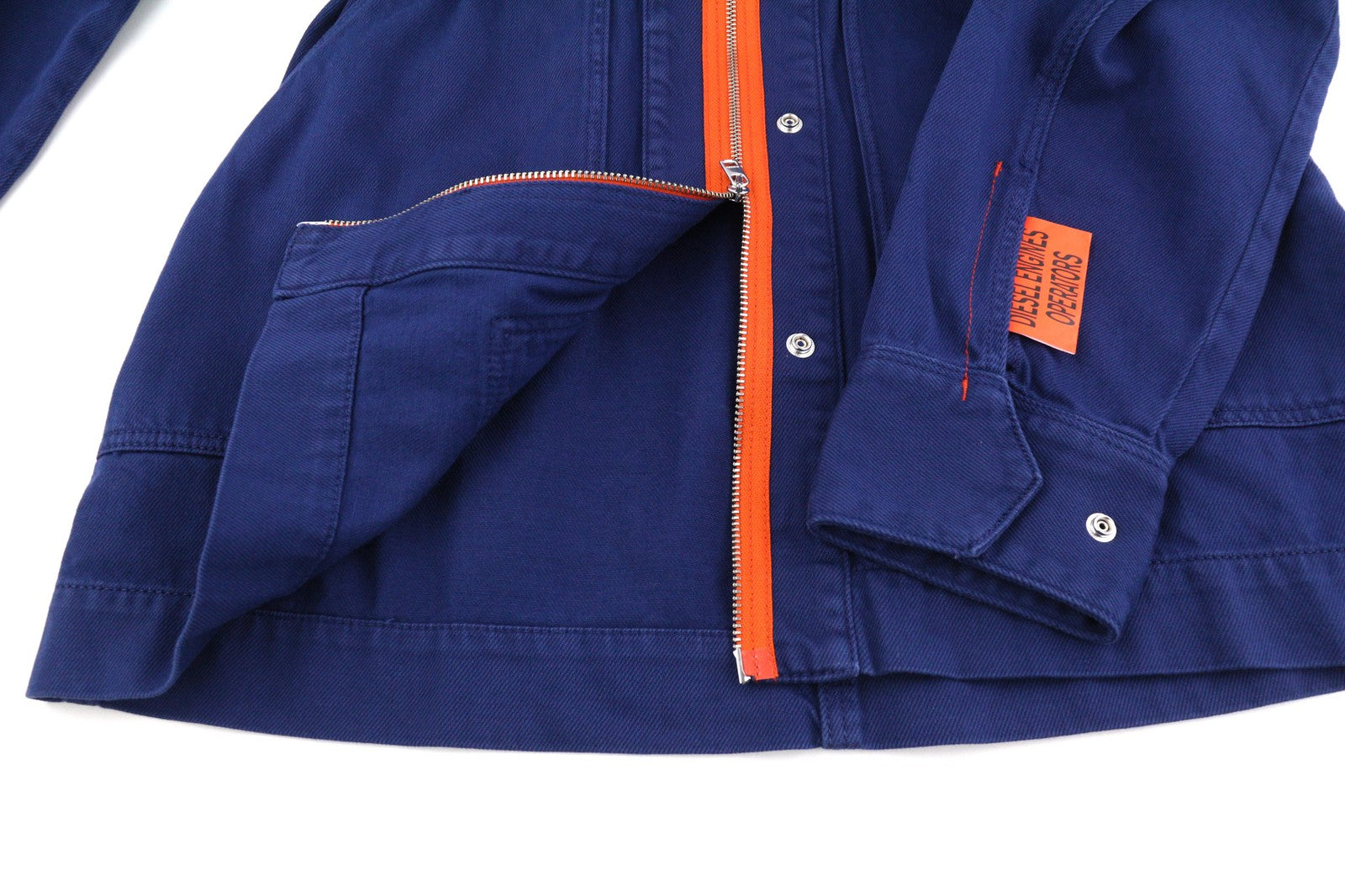 DIESEL De-Angelica-SP moteriška suknelė S, mėlyna, ilgomis rankovėmis, su užtrauktukais ir kišenėmis, RRP295