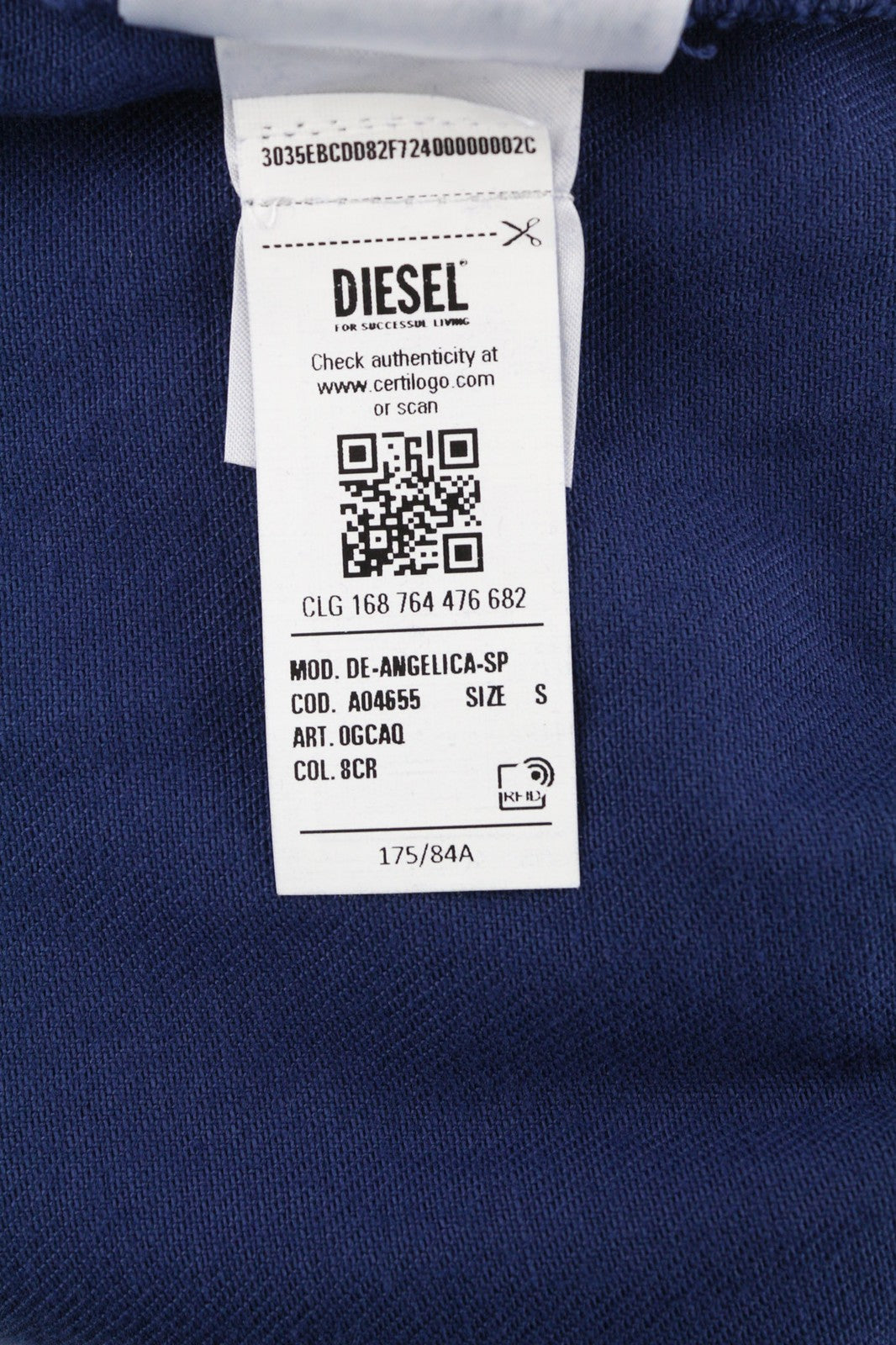 DIESEL De-Angelica-SP moteriška suknelė S mėlyna ilgomis rankovėmis su užtrauktukais ir kišenėmis RRP 295 € 