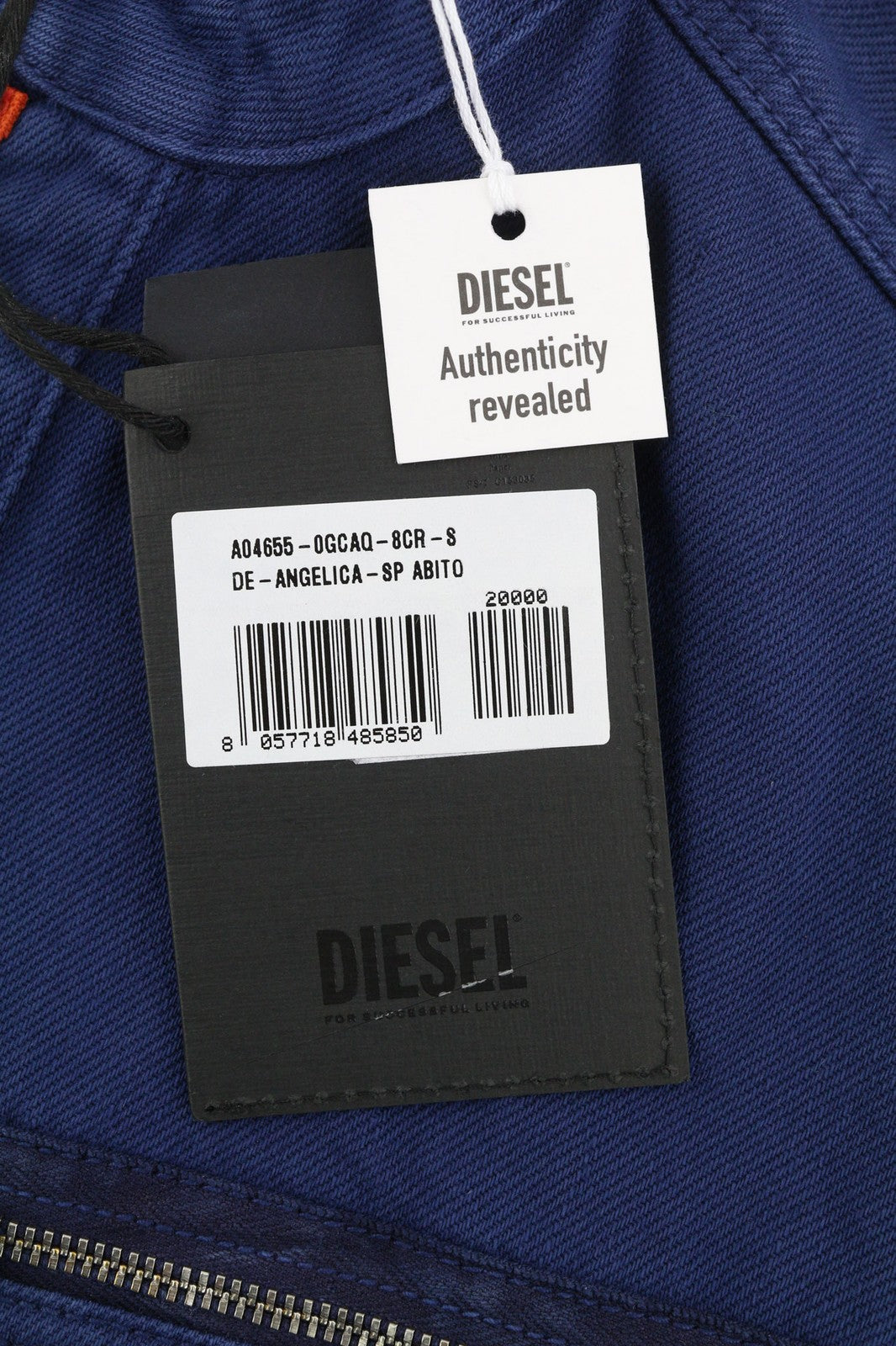 DIESEL De-Angelica-SP moteriška suknelė S mėlyna ilgomis rankovėmis su užtrauktukais ir kišenėmis RRP 295 € 