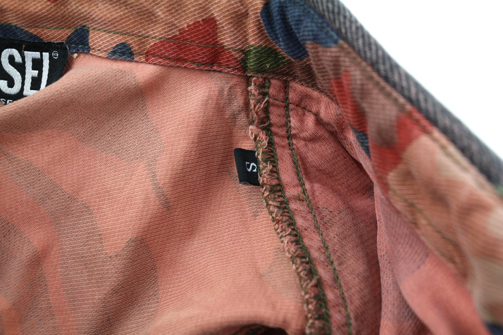 DIESEL D-Vittoria moteriška suknelė S ilgomis rankovėmis su diržu, kamufliažinė, RRP 350 € 