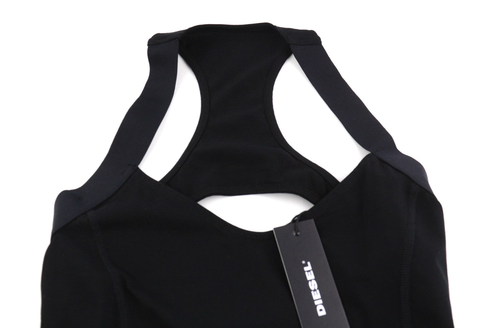 DIESEL D-Ela moteriška suknelė XS, be rankovių, tampri, apvaliu kaklu, juodos spalvos. RRP 110 €. 