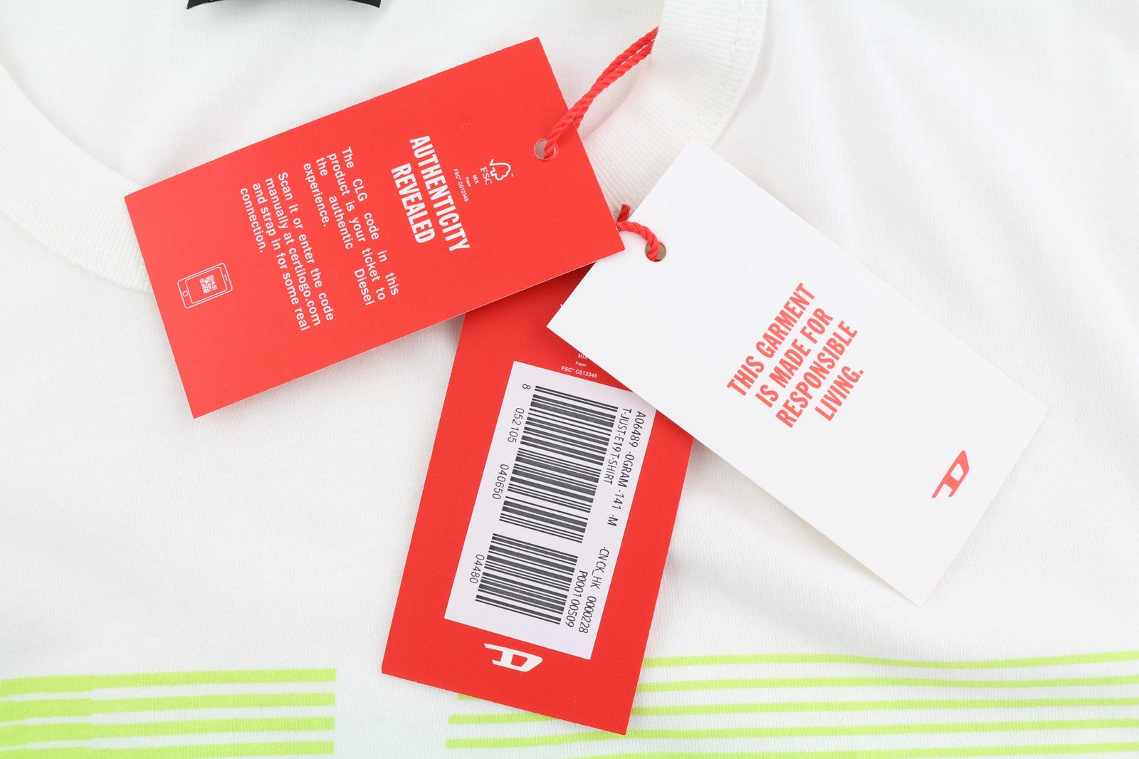 DIESEL T-Just-E19 vyriški marškinėliai M trumpomis rankovėmis, apvalia apykakle, priekyje, balti trikotažo rašto