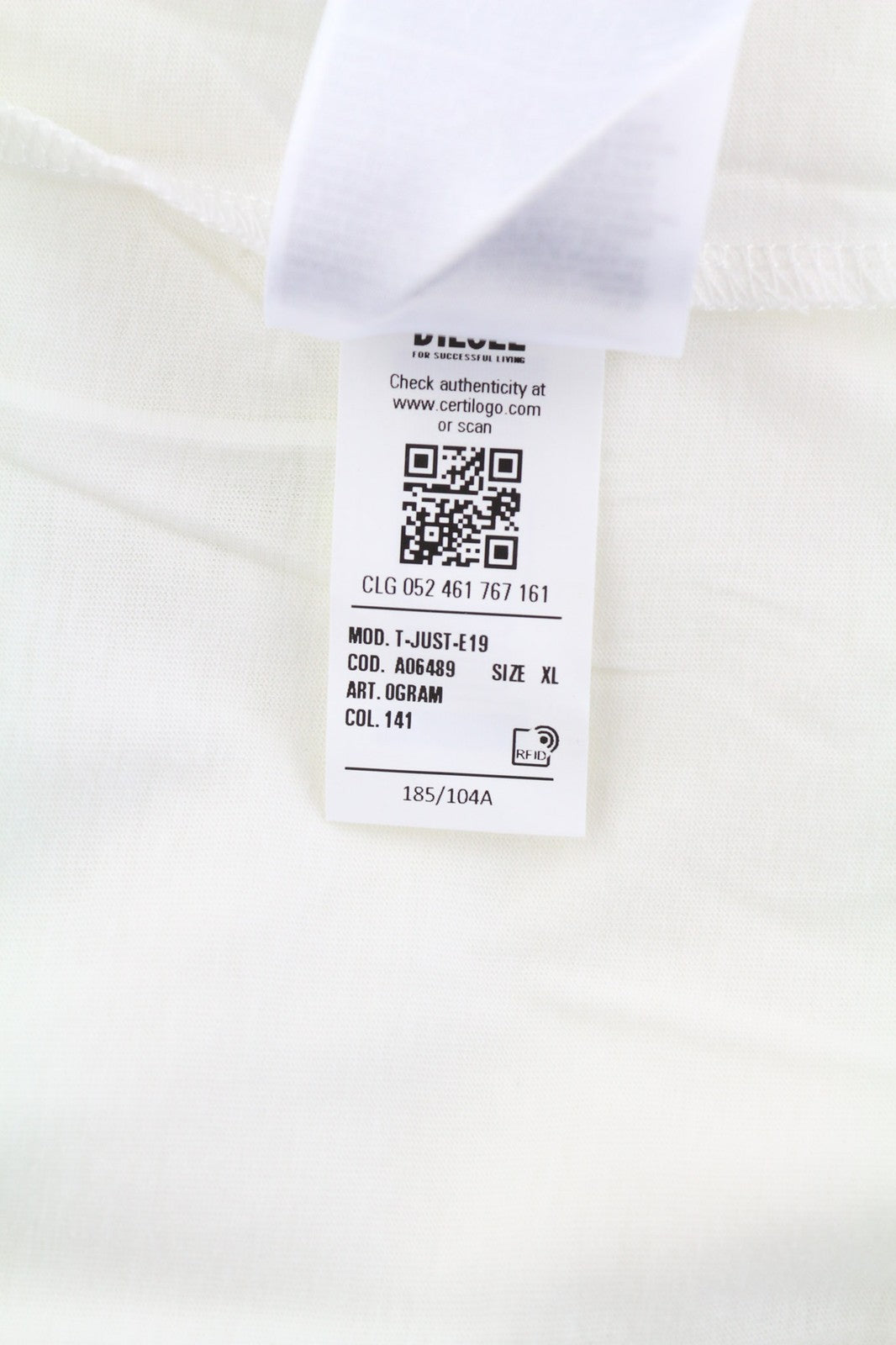 DIESEL T-Just-E19 vyriški marškinėliai XL dydžio, trumpomis rankovėmis, apvalia apykakle, priekyje, lengvi trikotažiniai marškinėliai 