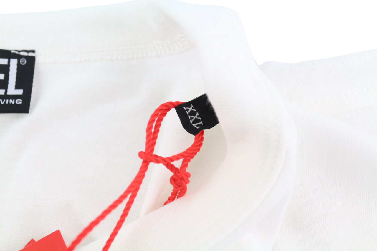 DIESEL T-Just-E19 vyriški marškinėliai trumpomis rankovėmis, apvalia apykakle, priekyje, balti 