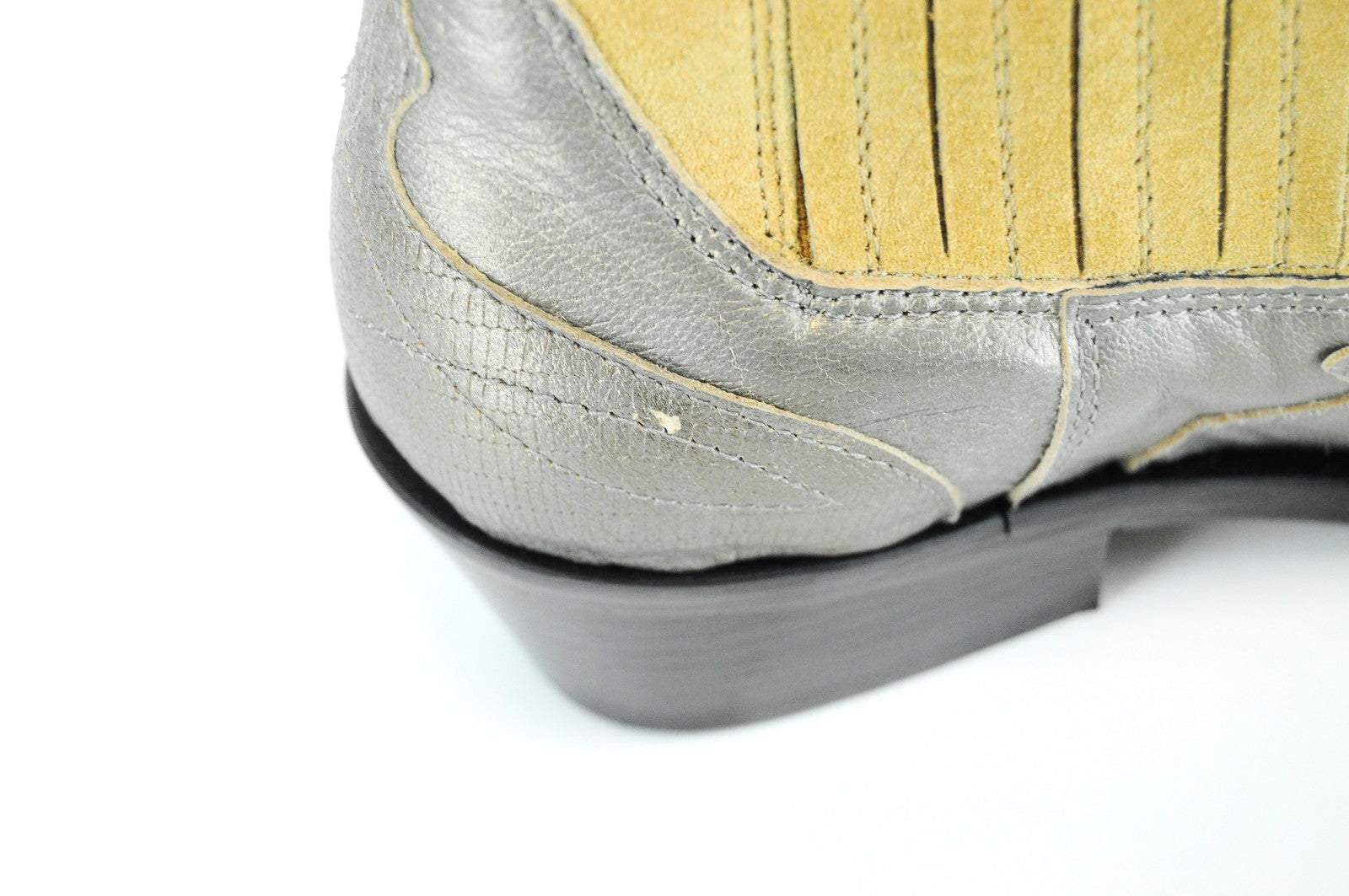 REPLAY moteriški kaubojiški aulinukai, 36 dydžio, rudi, sidabriniai, zomšos rašto, odiniai, iki kulkšnies. 