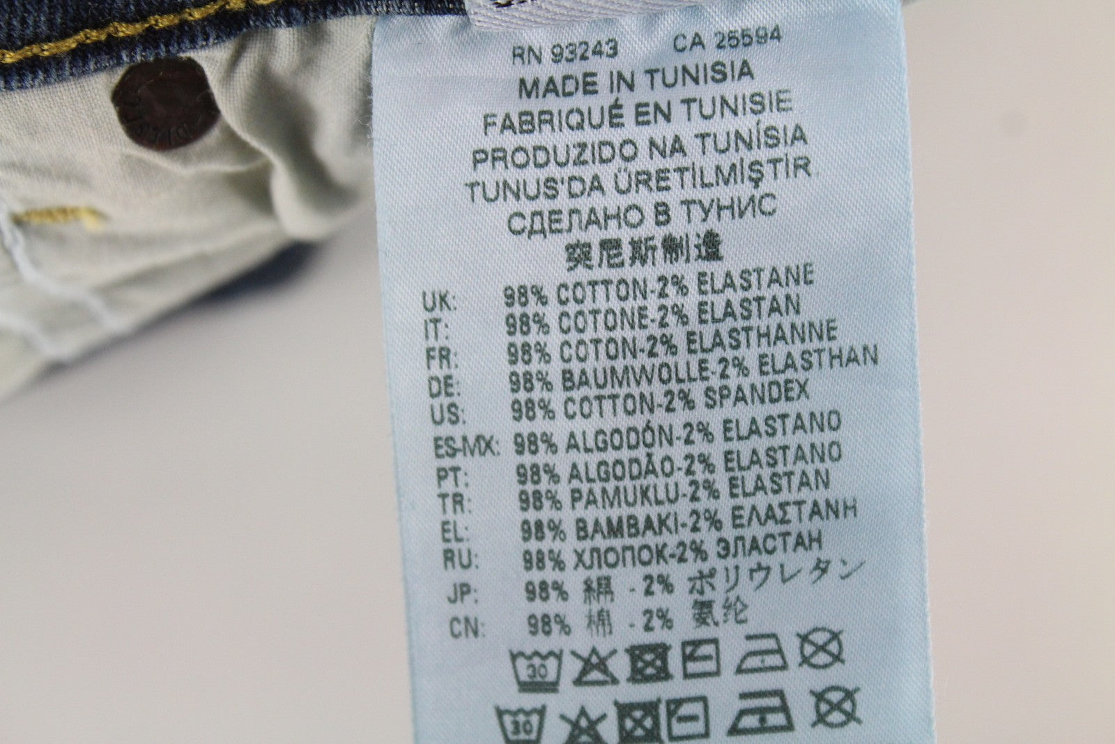 DIESEL Troxer R9CG6 vyriški džinsai W28/L34 tamsiai mėlyni, aptempti, ploni, medvilniniai 