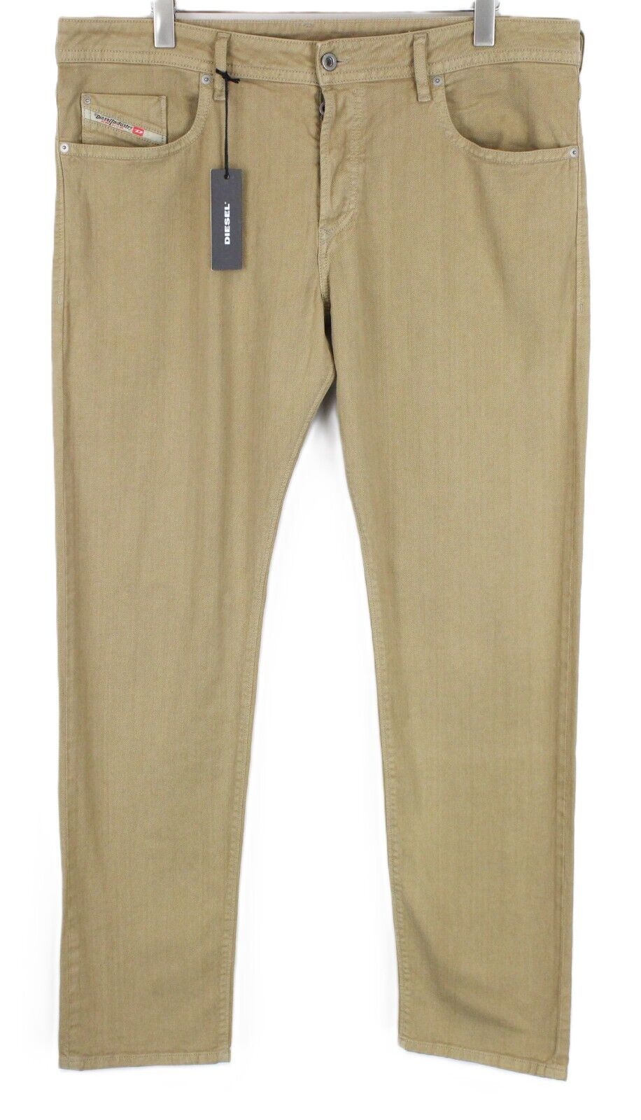 DIESEL Buster R99S6 vyriški džinsai W38 rudi, ploni, siaurėjantys, medvilniniai, tamprūs, 5 kišenių 