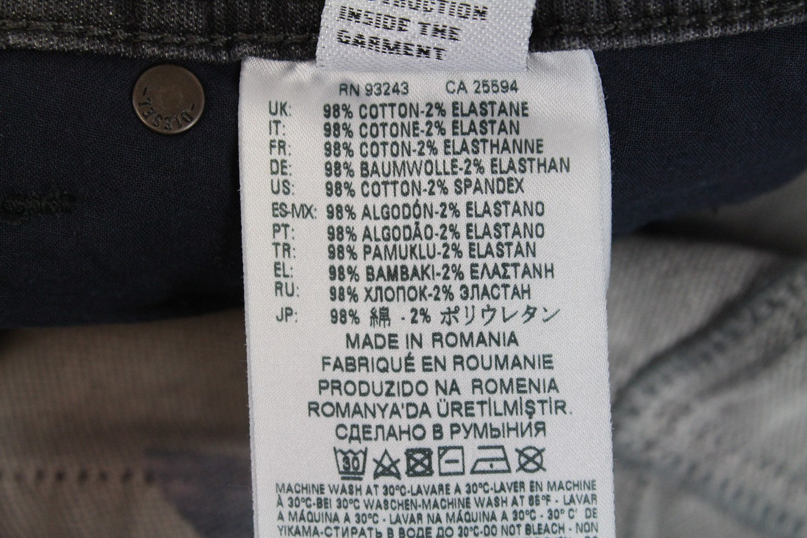 DIESEL Krooley CB-NE 069EM Vyriški džinsai W28 Gray Jogg Sweat Slim Distressed 