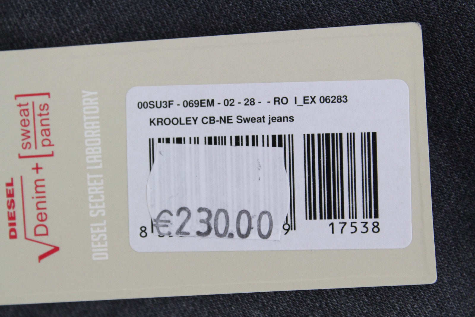 DIESEL Krooley CB-NE 069EM Vyriški džinsai W28 Gray Jogg Sweat Slim Distressed 