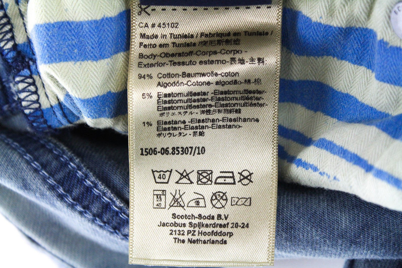 SCOTCH &amp; SODA Skim vyriški džinsai W31/L32 skalbtos mėlynos aptemptos medvilnės tamprios kelnės 