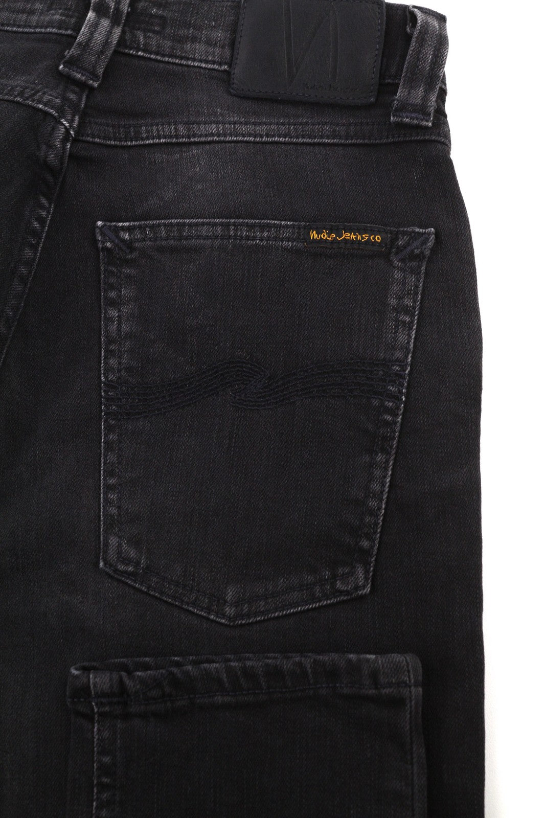 NUDIE Pipe Led Womens Jeans W27/L30 Used Black Organic Cotton Slim  Denim