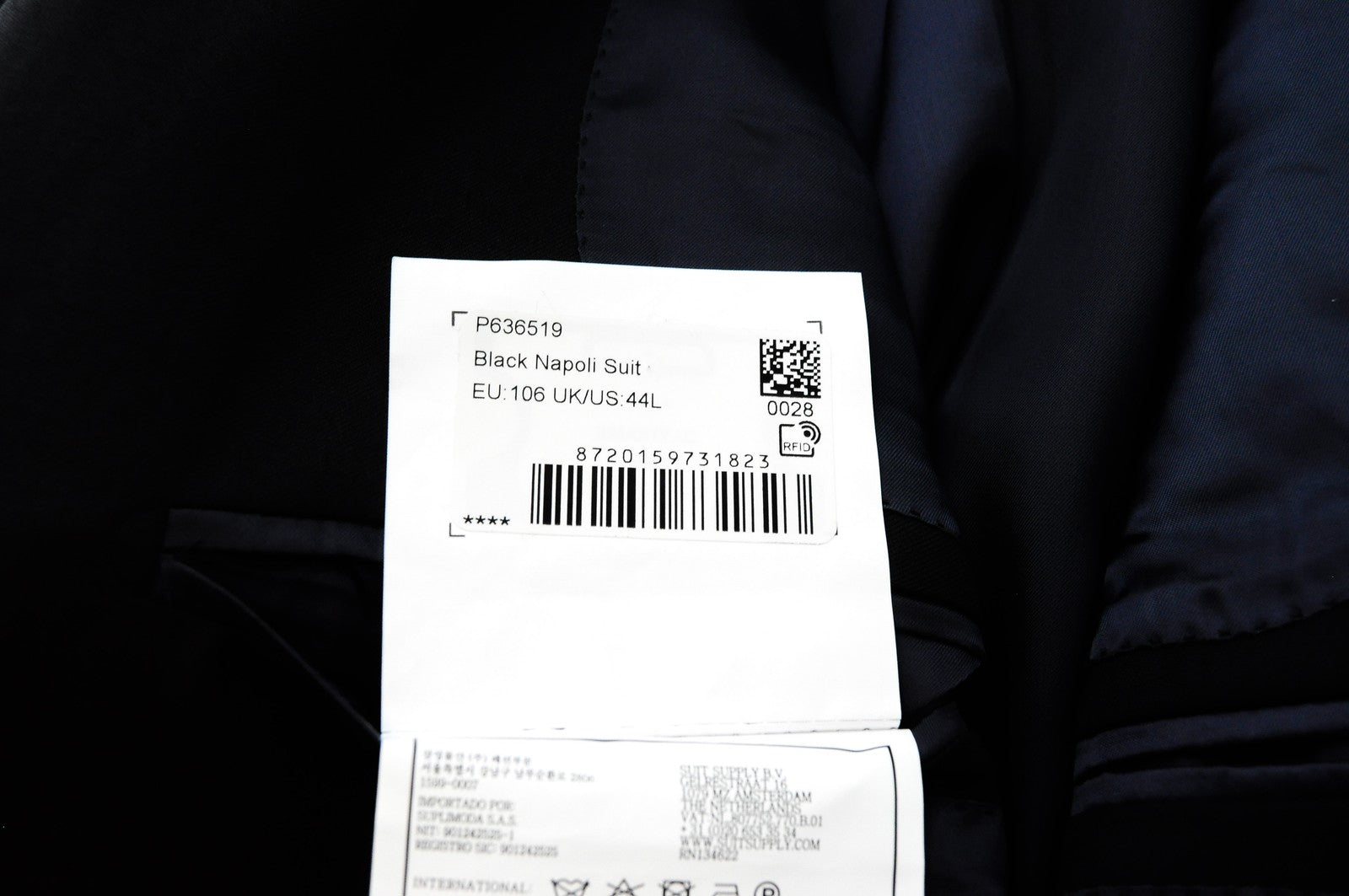 SUITSUPPLY Napoli Mens Blazer UK44L Navy  Wool Super 110s Lined Dress