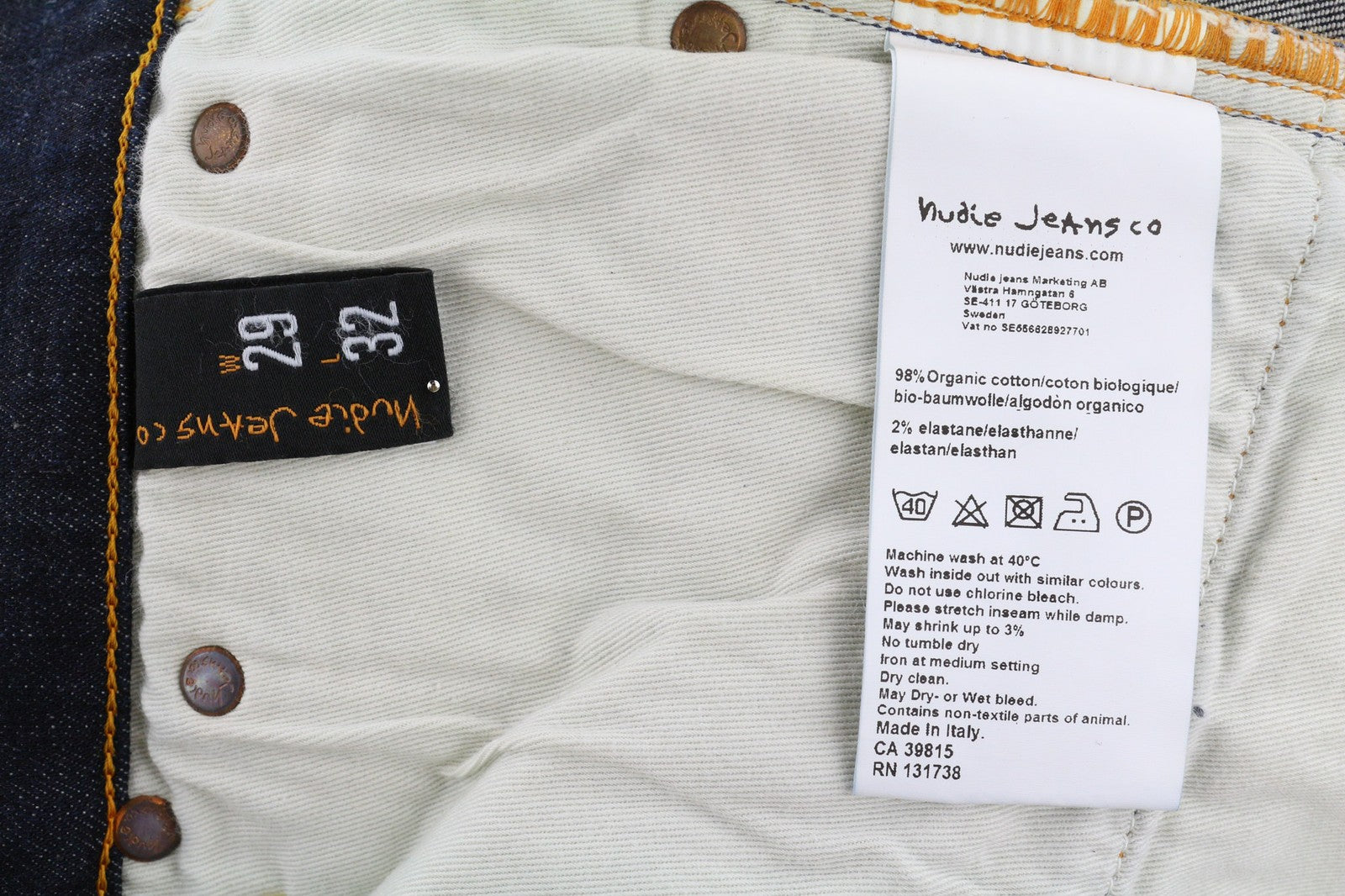 NUDIE Grim Tim Mens Jeans W29/L32 Bossa Jukta Organic Cotton Washed Dark Blue