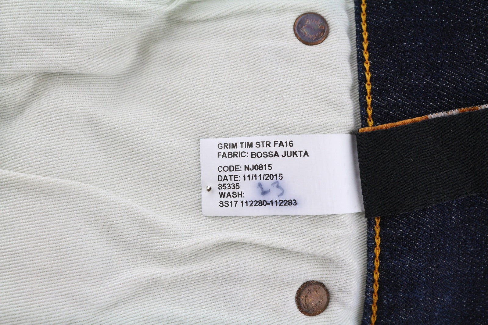 NUDIE Grim Tim Mens Jeans W29/L32 Bossa Jukta Organic Cotton Washed Dark Blue