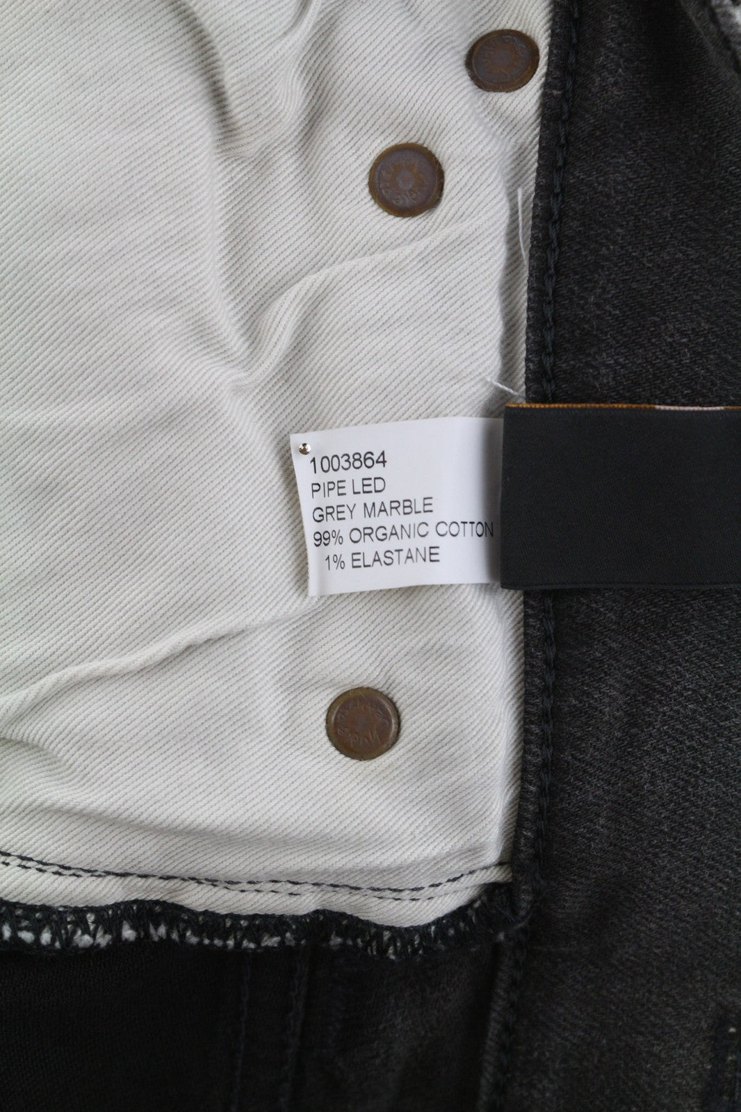 NUDIE Pipe Led Mens Jeans W28/L32 Grey Marble Organic Slim  Washed Effect