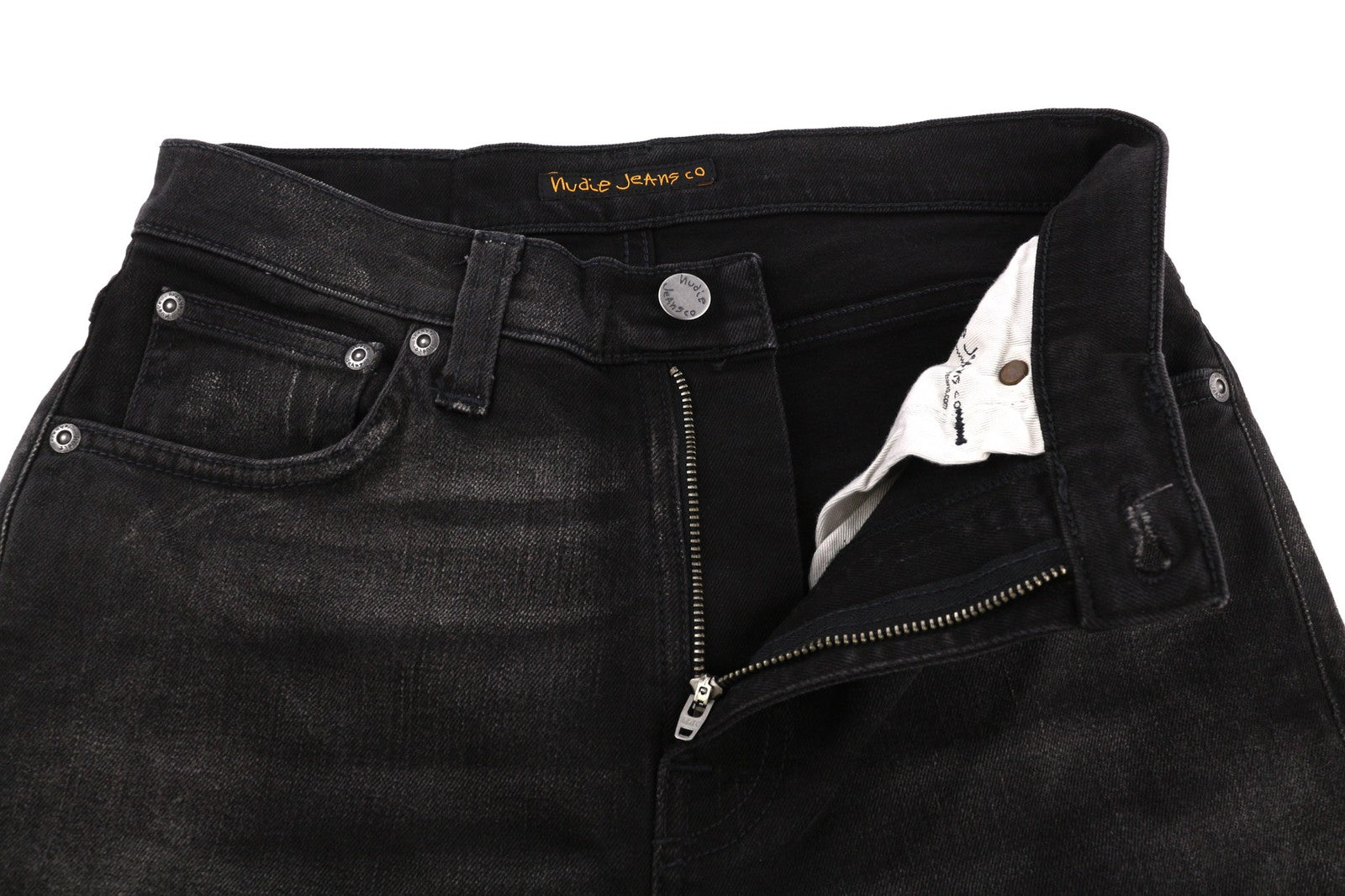 NUDIE Pipe Led Mens Jeans W29/L32 Grey Marble Organic Slim   Washed Denim