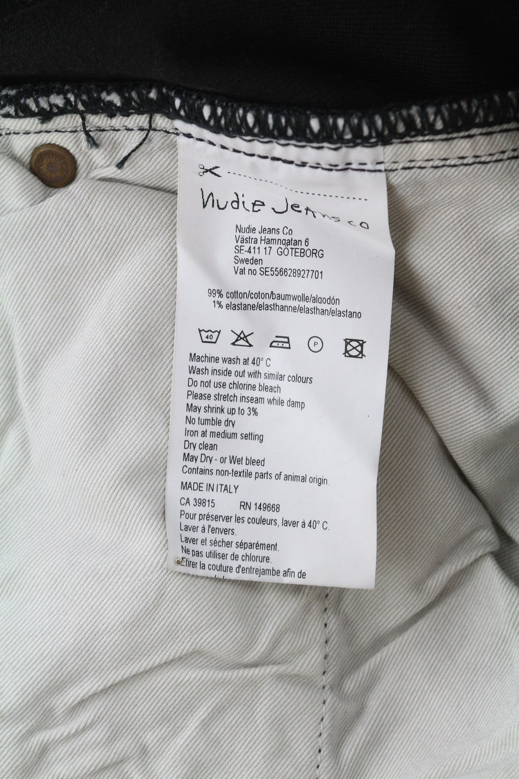 NUDIE Pipe Led Mens Jeans W29/L32 Grey Marble Organic Slim   Washed Denim