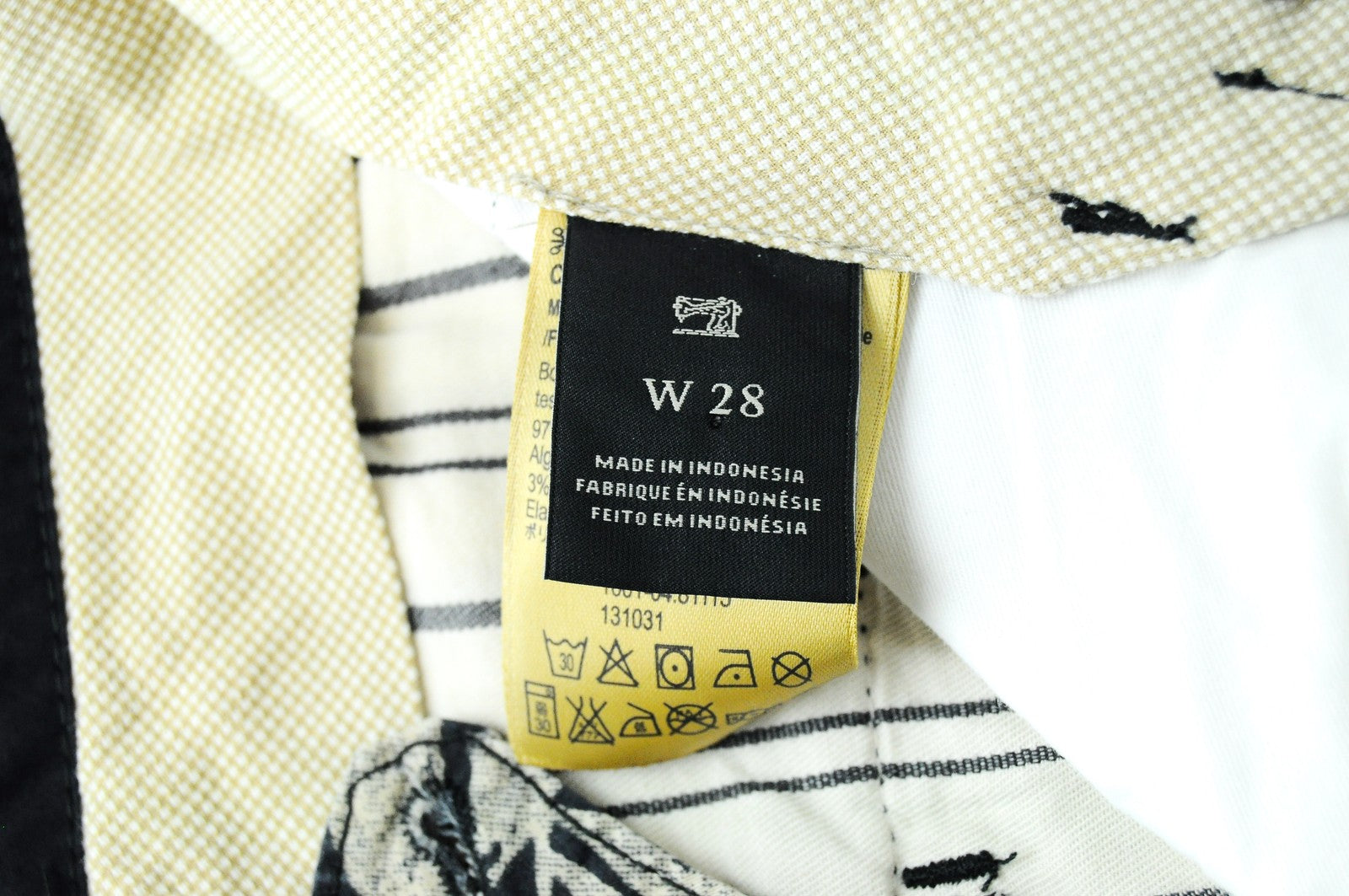 SCOTCH &amp; SODA Ams Couture šortai W28 vyriški tamsiai mėlyni, tamprūs, gėlių rašto medvilniniai šortai 