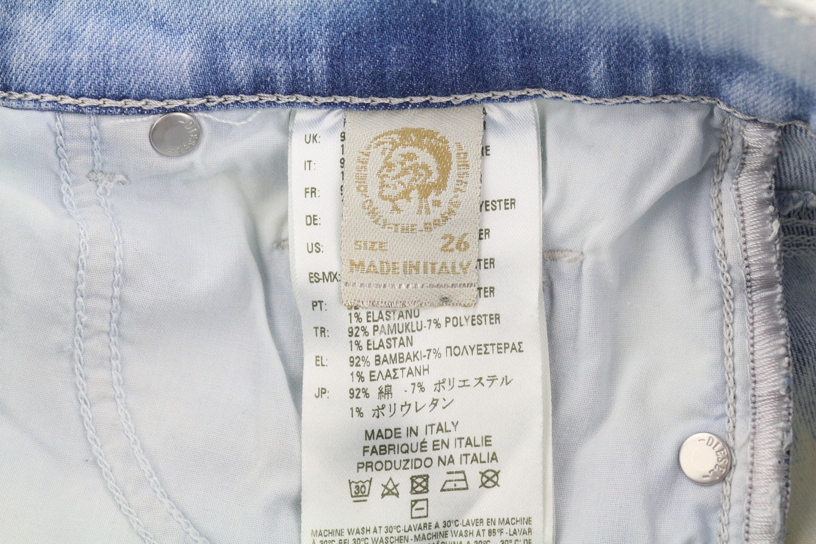 DIESEL D.N.A. Sandy 0674A Women Jeans W26/L32 Regular Slim Straight Distress