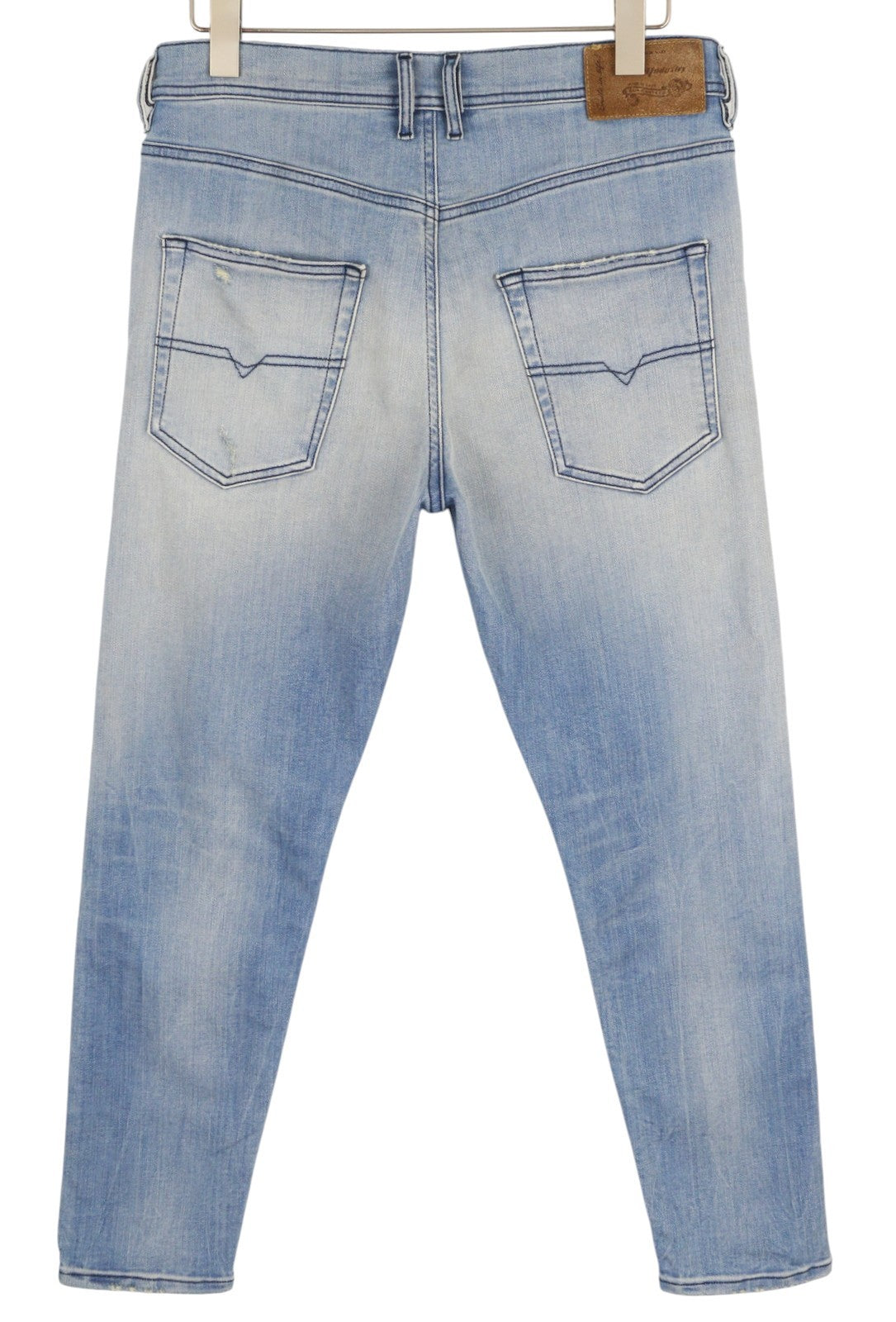 DIESEL Kly-Nr 087AB Men Jeans W32 Denim Washed Blue Jogg Distress Slim Fit Aged