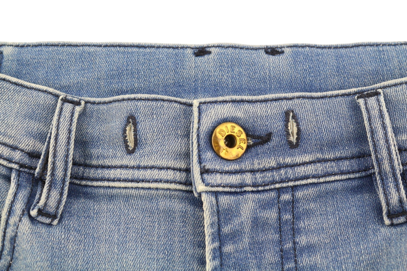 DIESEL Kly-Nr 087AB Men Jeans W32 Denim Washed Blue Jogg Distress Slim Fit Aged