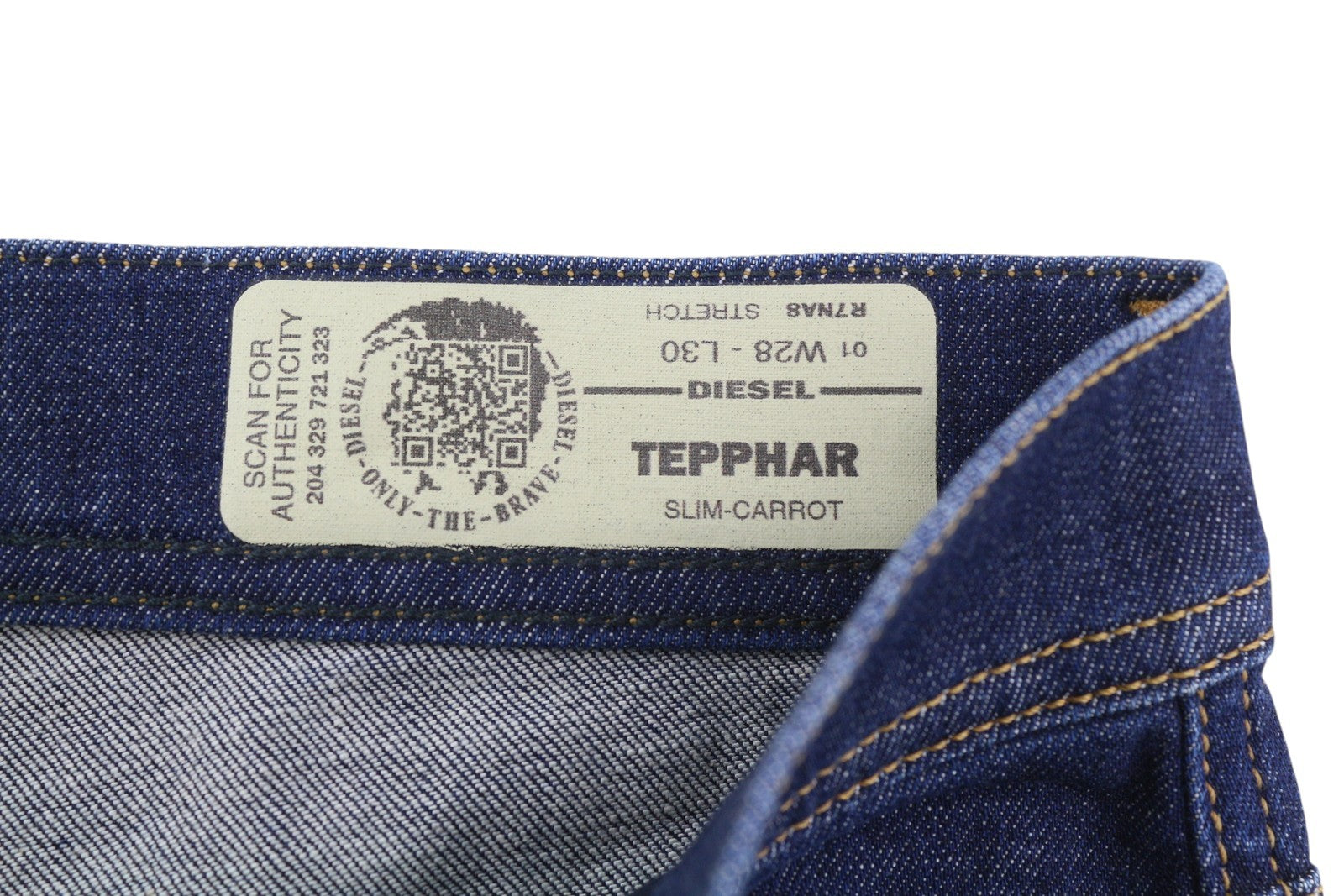 DIESEL Tepphar R7NA8 Men Jeans W28/L30 Slim Carrot Fit Stretch Distress Blue