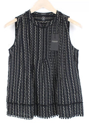 MAISON SCOTCH moteriška trumpinta gėlėta palaidinė su kutais ir lipdukais.