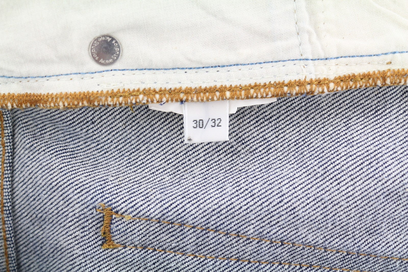 ACNE STUDIOS Men Jeans W30/L32 Denim Dark Blue Slim Skull Print Zip Fly
