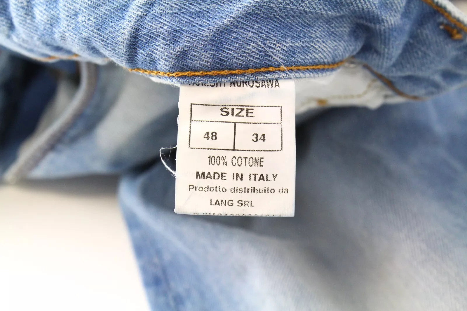 TAKESHY KUROSAWA Men`s Jeans W33 Slim Button-Fly Distressed Aged Denim Look