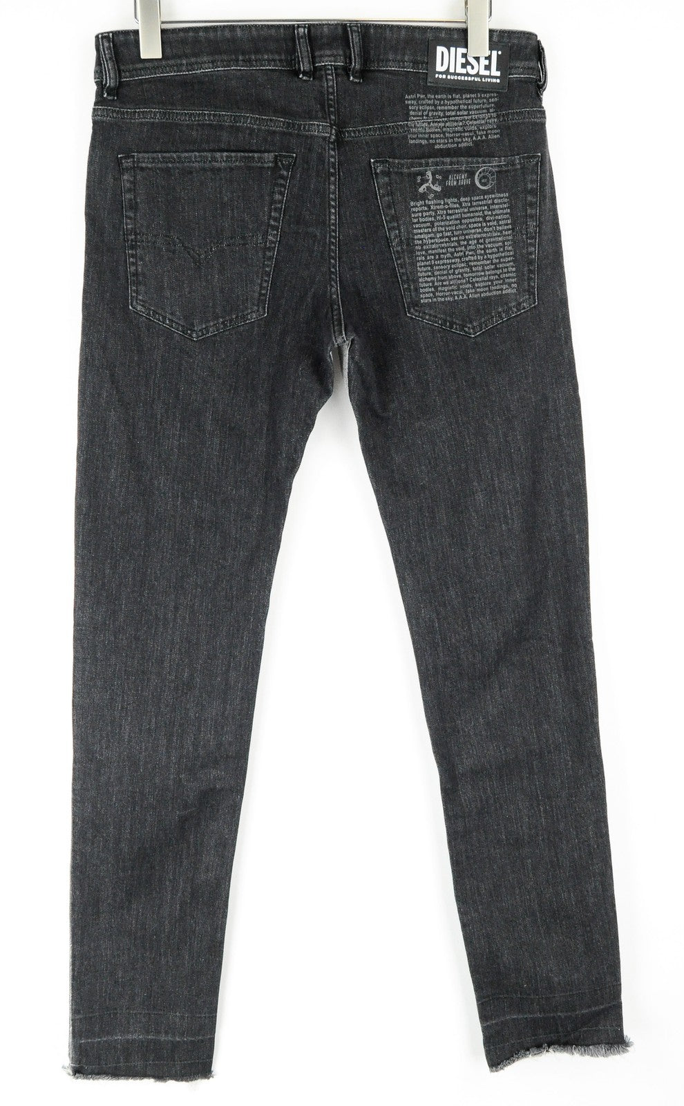 DIESEL Sleenker-X-SP 082AX vyriški džinsai W33/L32 pilki, ploni, aptempti medvilniniai džinsai 