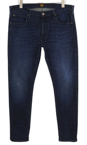 LEE Luke Men Jeans W36/L34 Denim Dark Blue Washed Slim Fit Zip Fly 5-Pockets