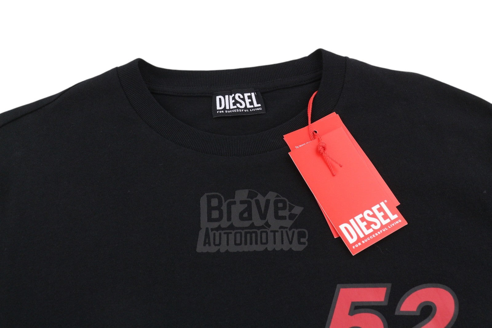 DIESEL T-Just-LS-C3 Mens T-Shirt L Black Cotton Crew Collar Long Sleeve RRP€70