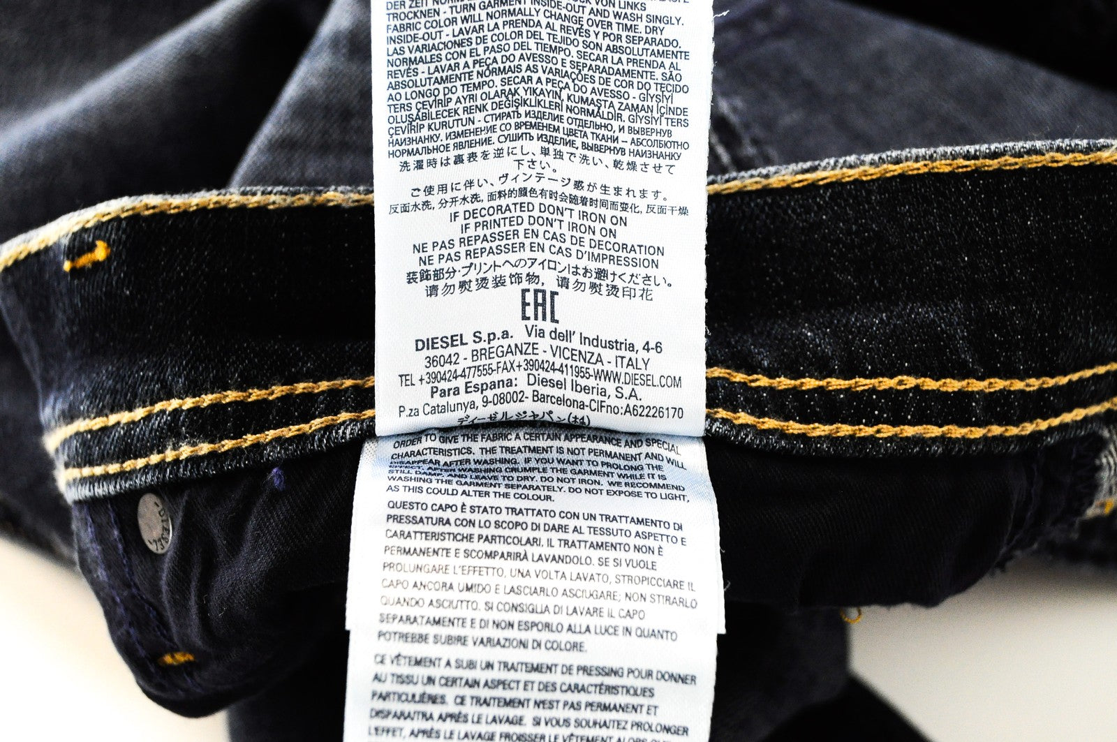 DIESEL Tepphar RFE03 vyriški džinsai W28 L32 Slim morkų spalvos, mėlyni, medvilniniai 