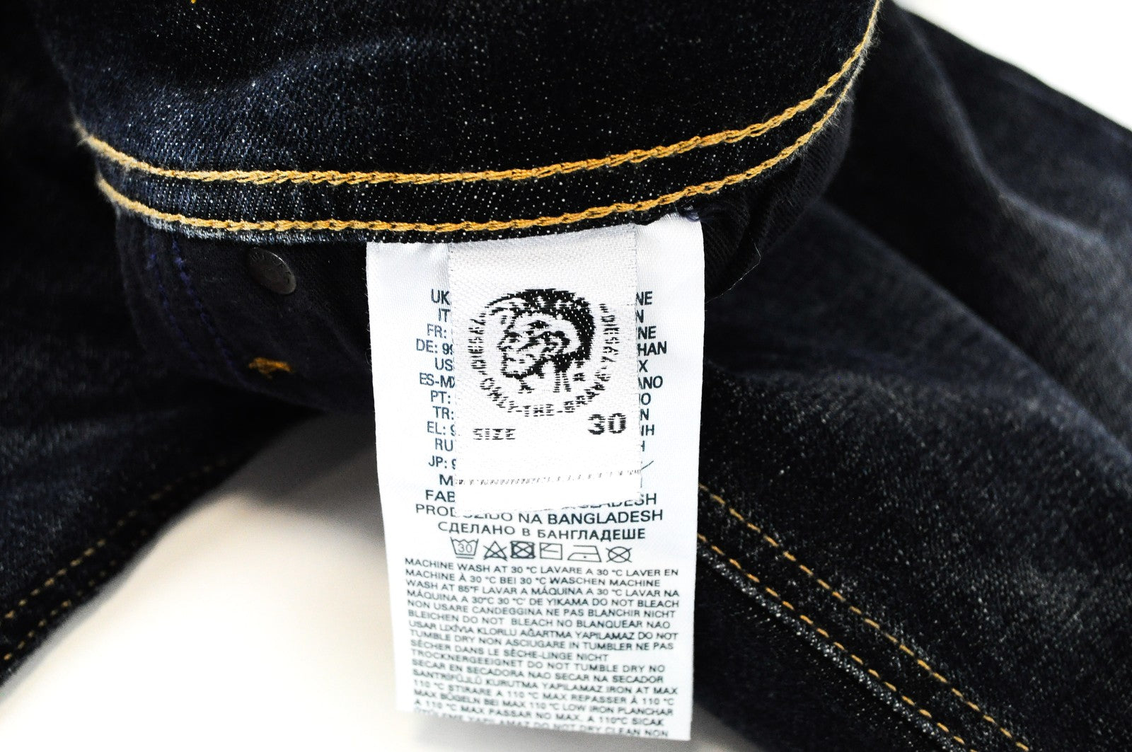 DIESEL Tepphar RFE03 vyriški džinsai W30 L34 Slim Carrot 5 kišenių mėlyna medvilnė 