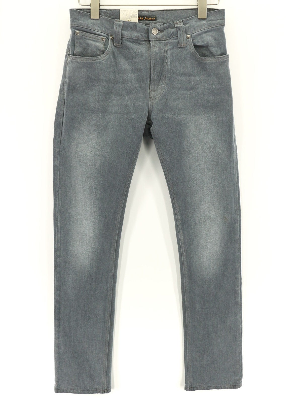 NUDIE JEANS Thin Finn Mens Jeans W30/L32 Slim  Grey Cotton Elastane Faded Wash