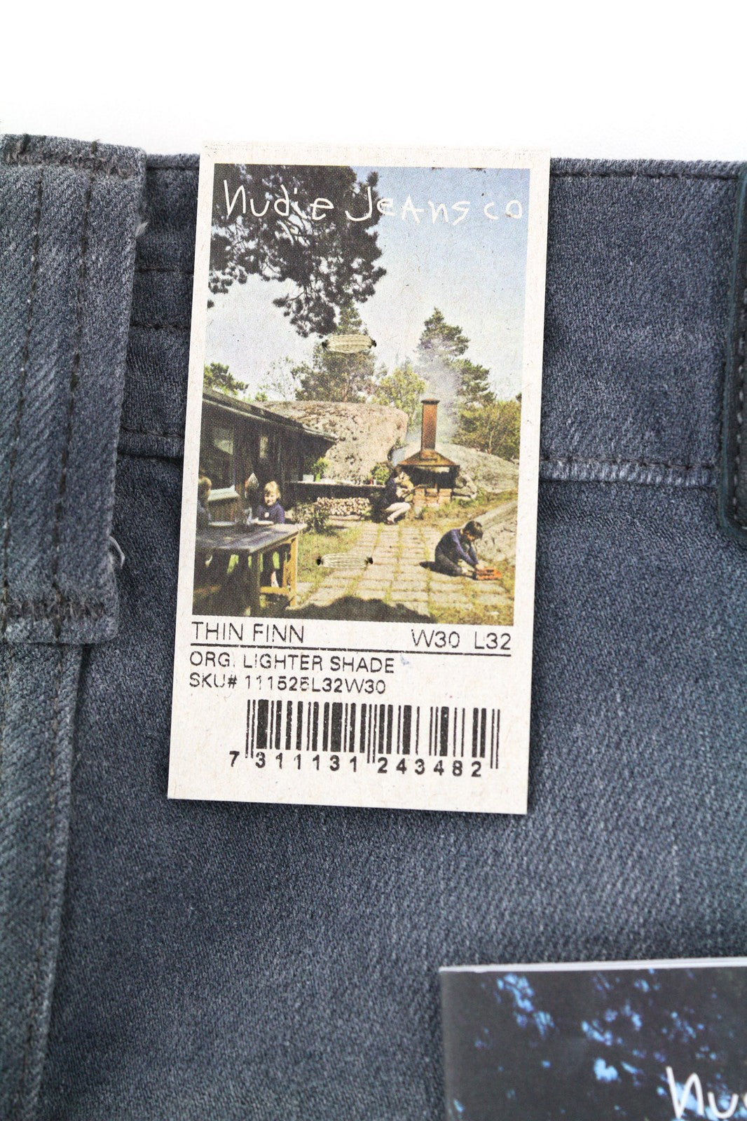 NUDIE JEANS Thin Finn Mens Jeans W30/L32 Slim  Grey Cotton Elastane Faded Wash