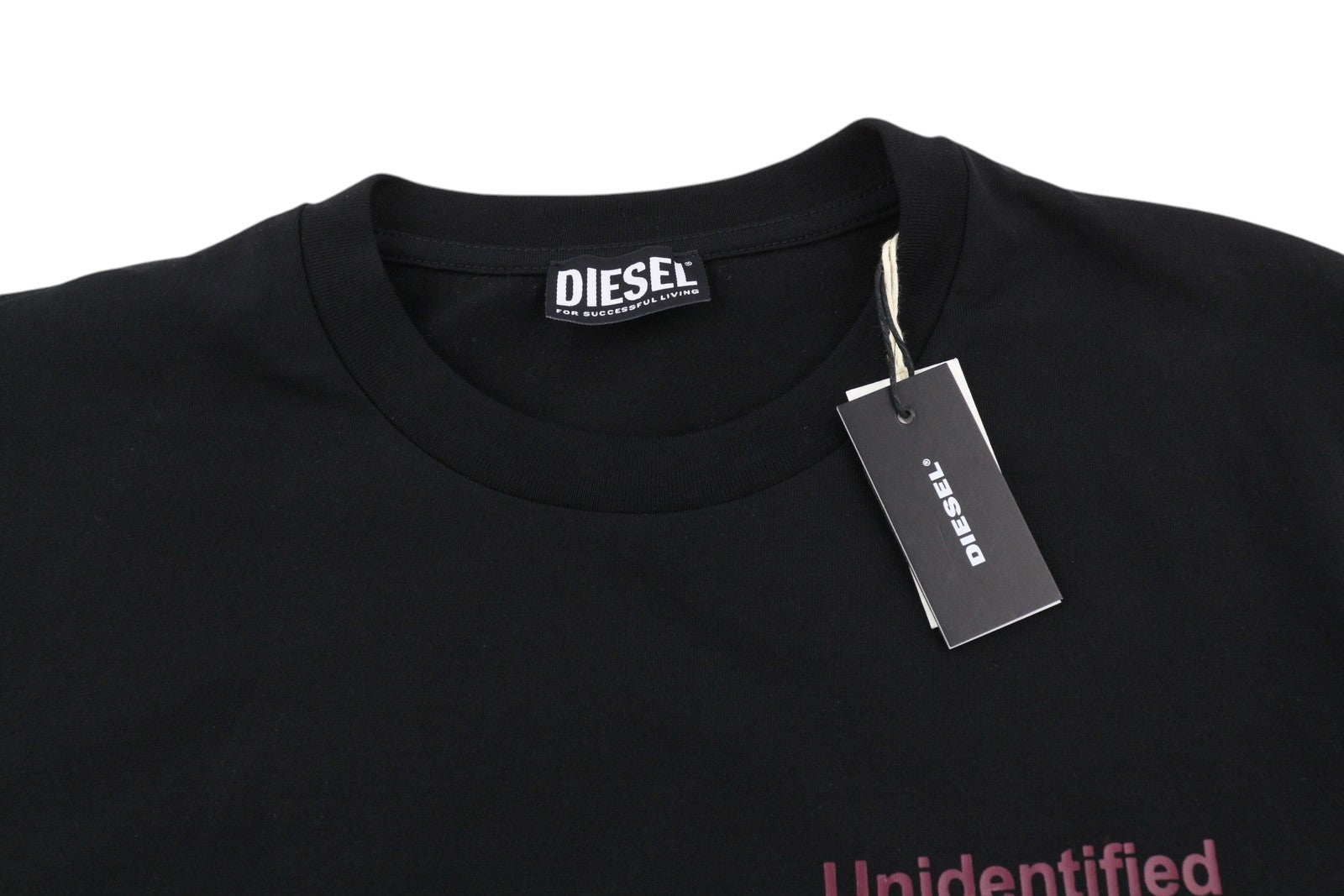DIESEL T-Just-LS-B52 vyriški marškinėliai L dydžio, juodi, apvalia apykakle, ilgomis rankovėmis, trikotažiniai, RRP 90 € 