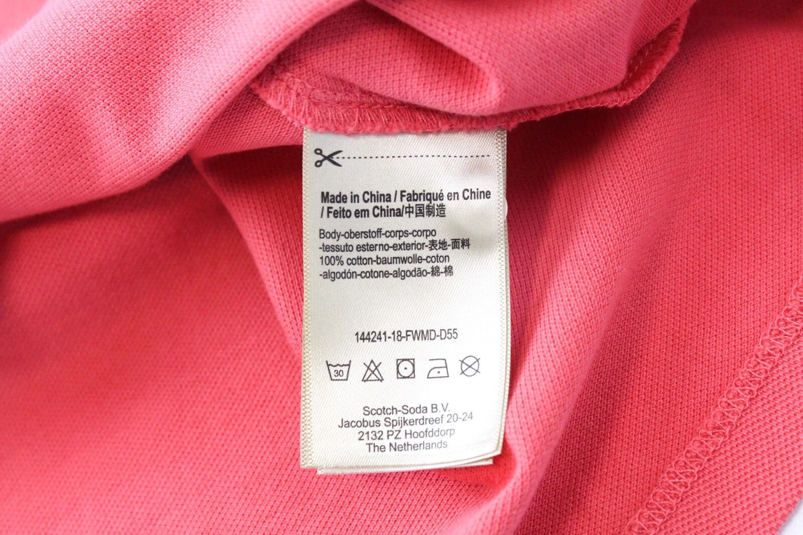 SCOTCH &amp; SODA vyriški marškinėliai trumpomis rankovėmis, rožiniai, M dydžio, medvilniniai, su polo apykakle ir užtiesalu. 