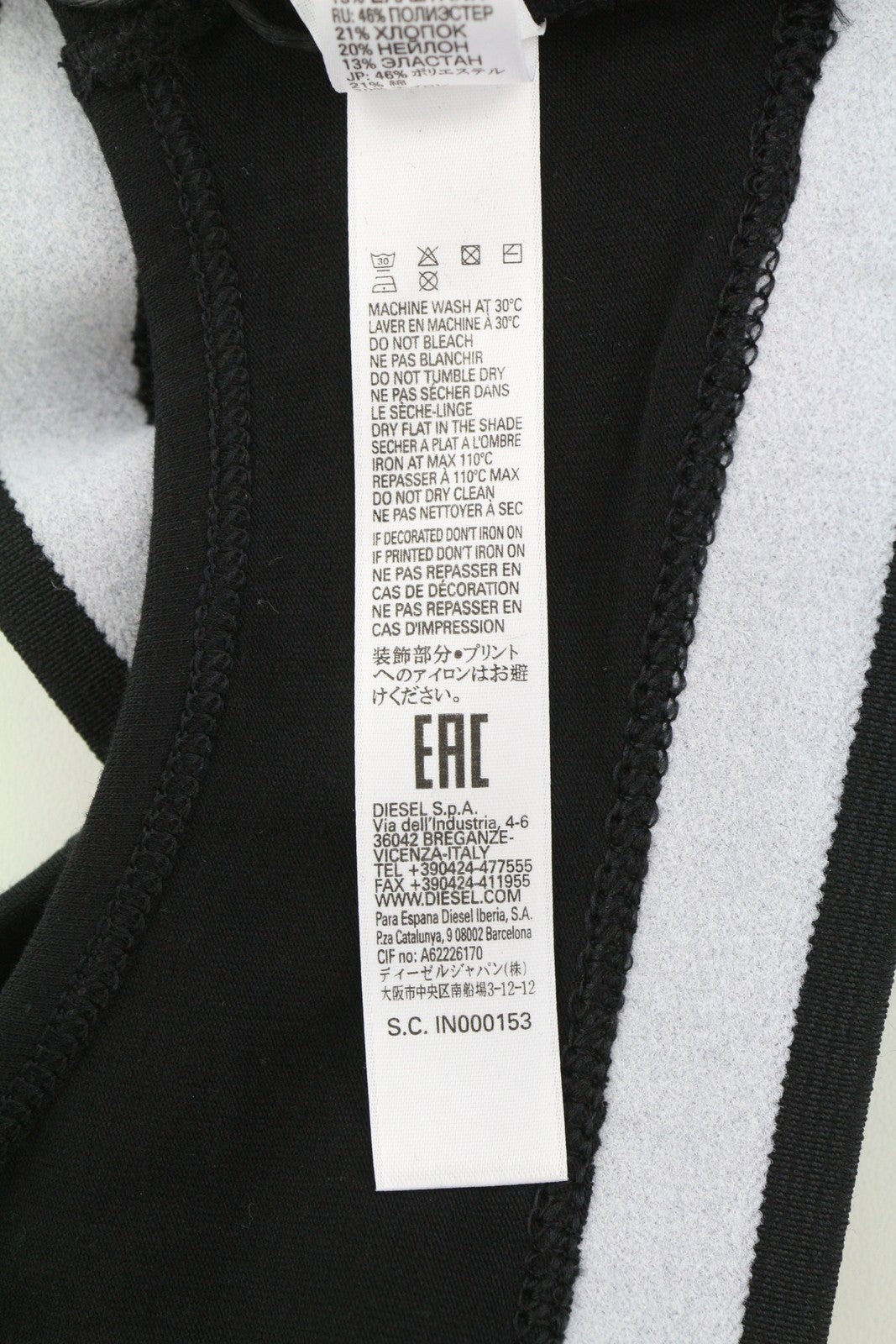 DIESEL Ufsb-Miley viršutinė moteriška sportinė liemenėlė S, juoda, tampri, patogi, be rankovių, tamsiai mėlyna 