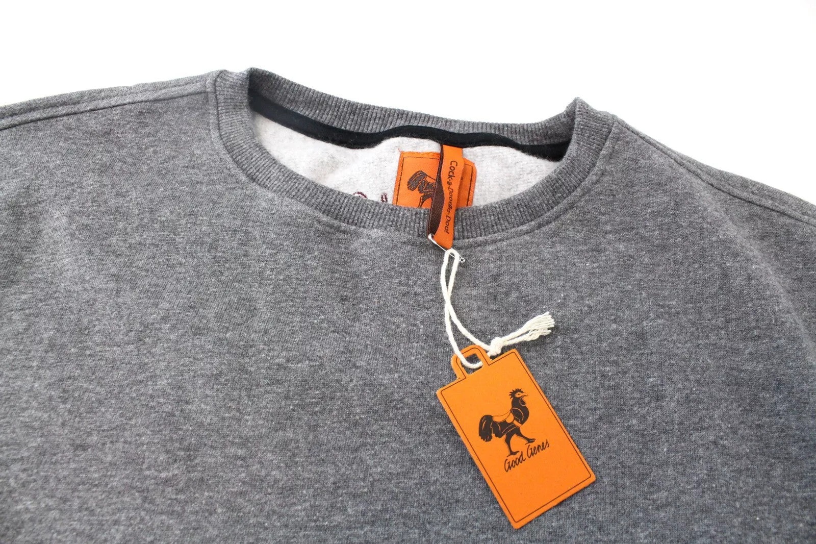 GOOD GENES vyriškas megztinis ilgomis rankovėmis XL dydžio, pilkas medvilnės mišinio megztinis su logotipu 