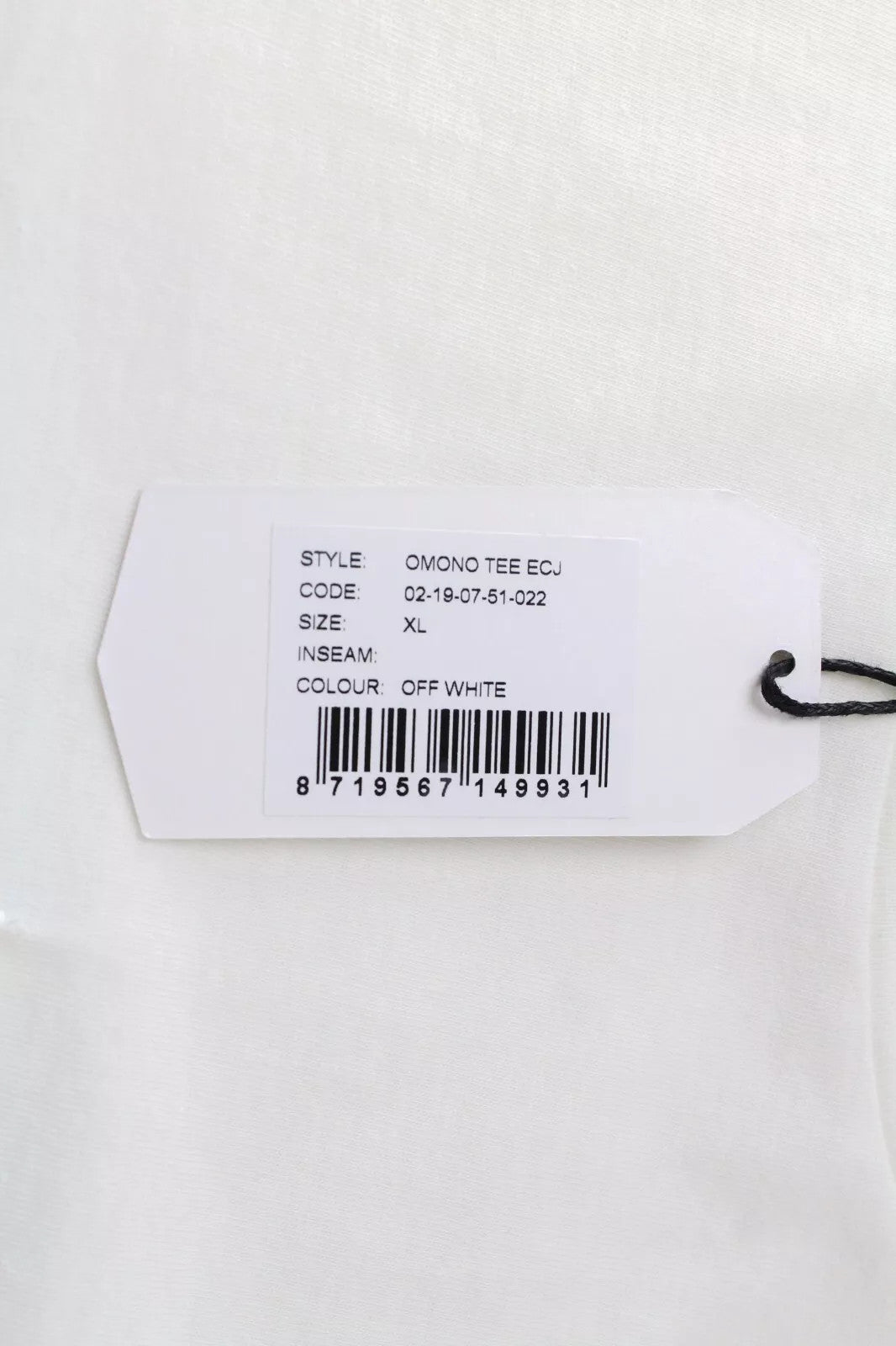 DENHAM Omono Women`s T-Shirt XL Off-White Pure Cotton Plain Short Sleeve