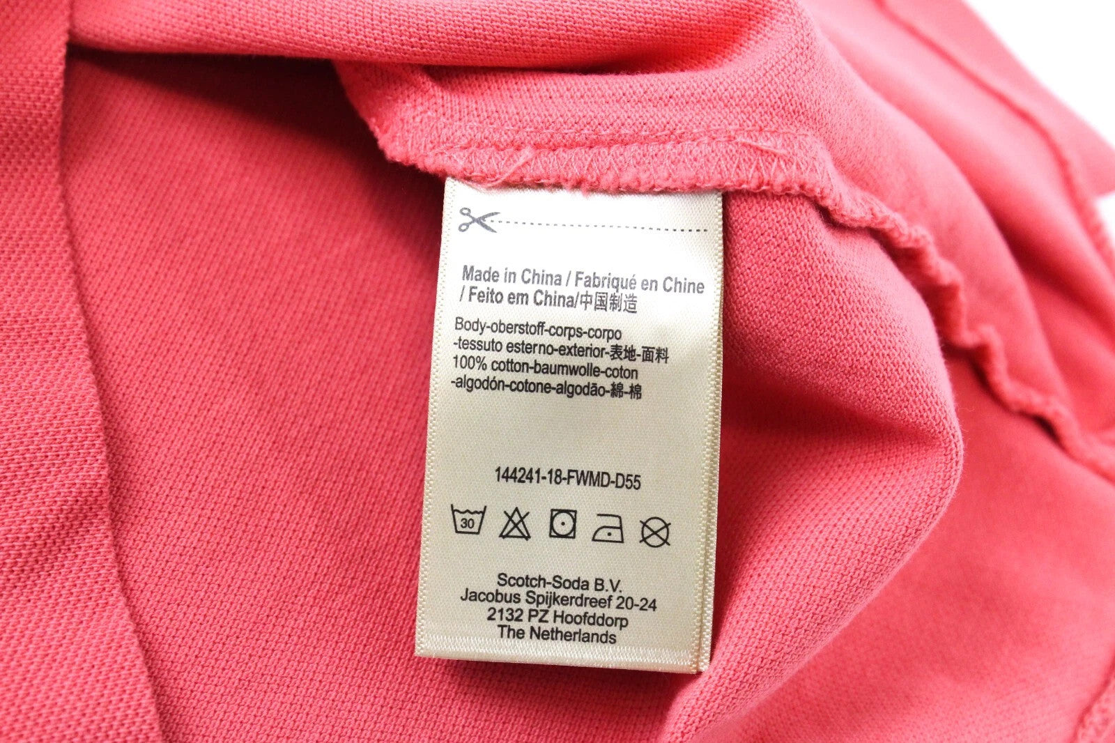 SCOTCH &amp; SODA Ams Blauw vyriški marškinėliai S rožinės spalvos medvilniniai polo trumpomis rankovėmis 