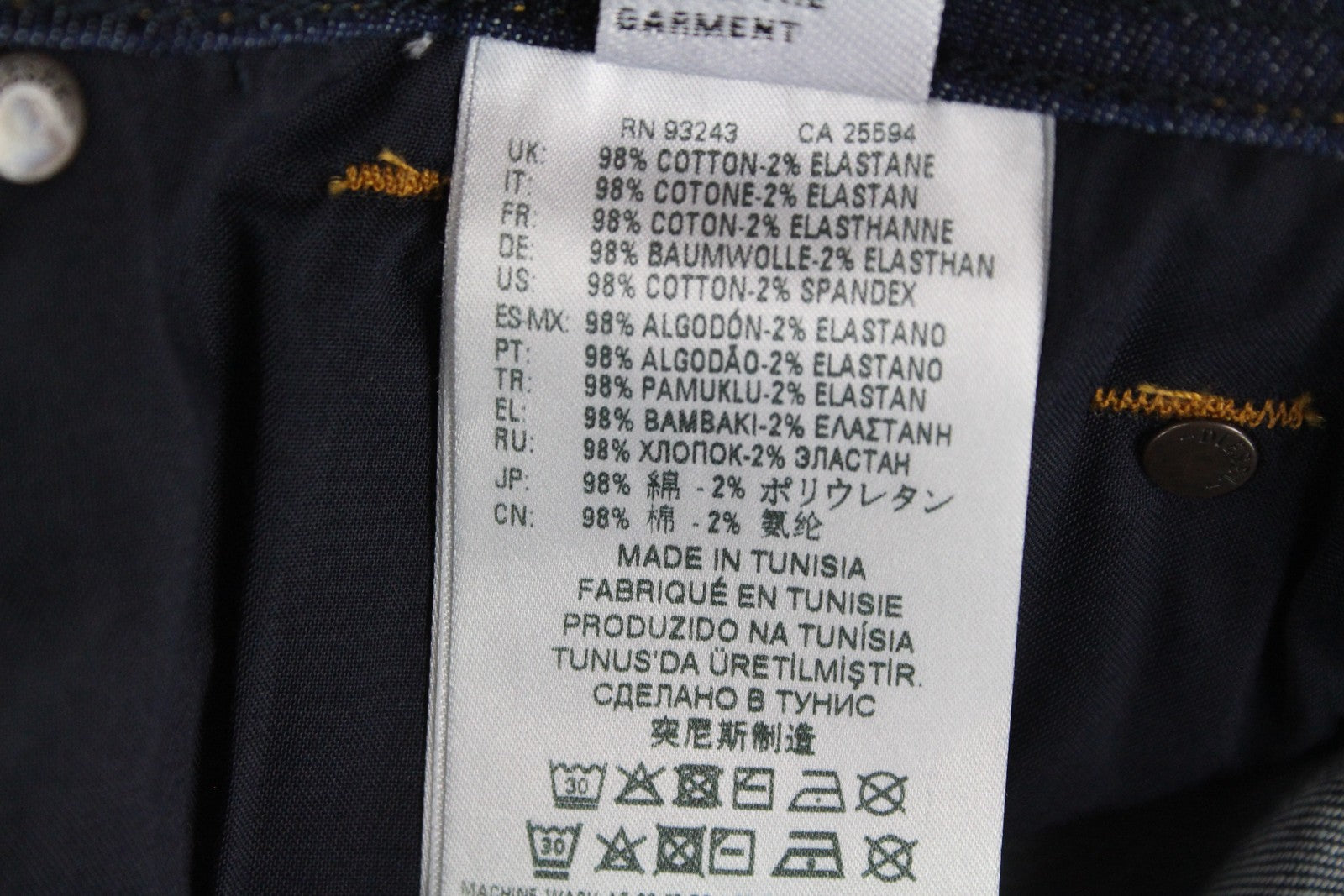 DIESEL Waykee R7NA8 vyriški džinsai W29 L30 tiesaus kirpimo, mėlyni, skalbtos medvilnės džinsai 