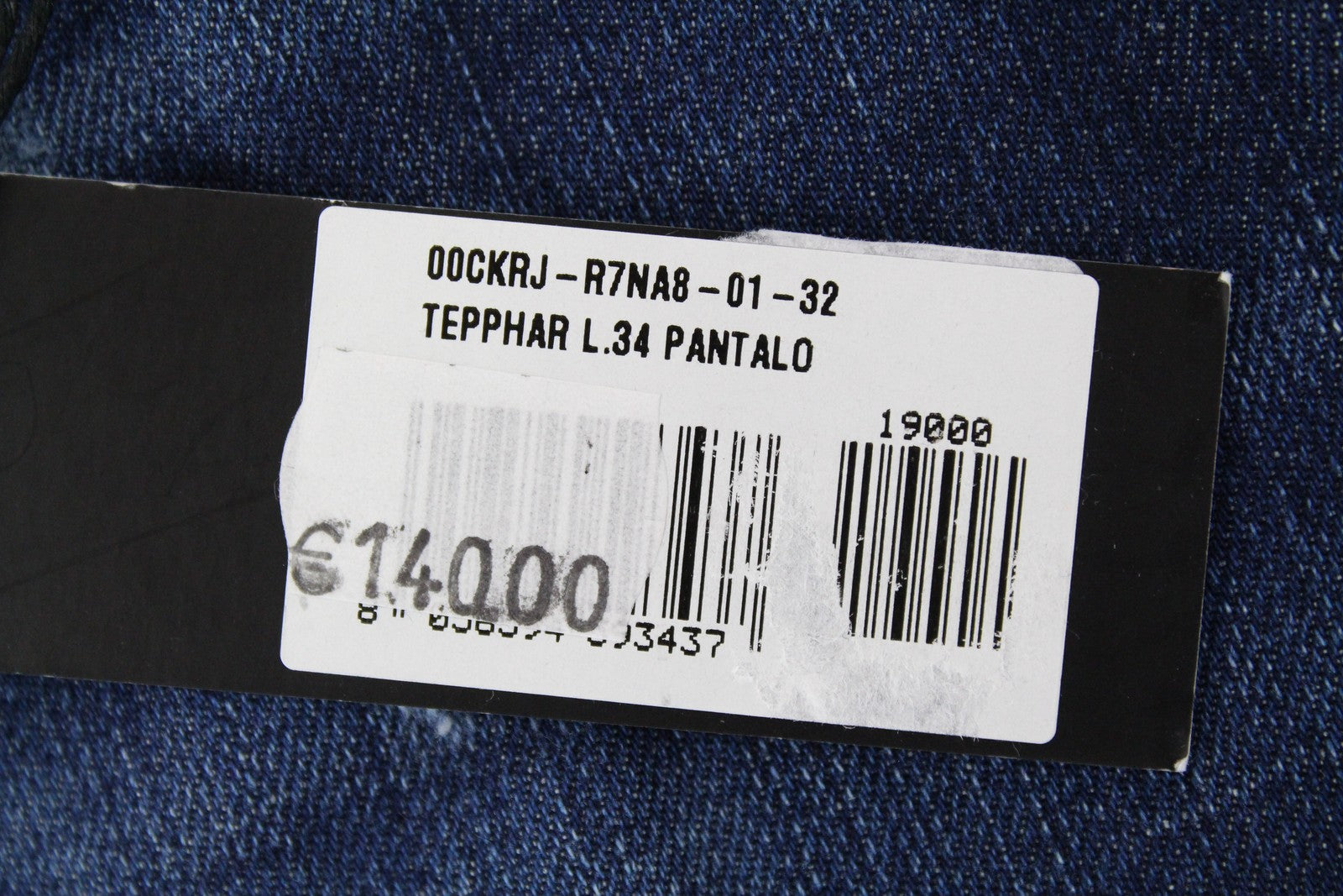 DIESEL Tepphar R7NA8 vyriški džinsai W32 L34 Slim morkų spalvos, skalbtos mėlynos spalvos, medvilninis kirpimas 