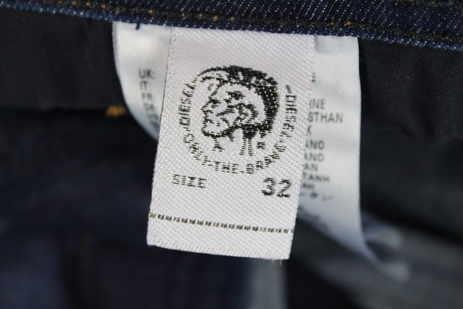 DIESEL Tepphar R7NA8 vyriški džinsai W32 L34 Slim morkų spalvos, skalbtos mėlynos spalvos, medvilninis kirpimas 